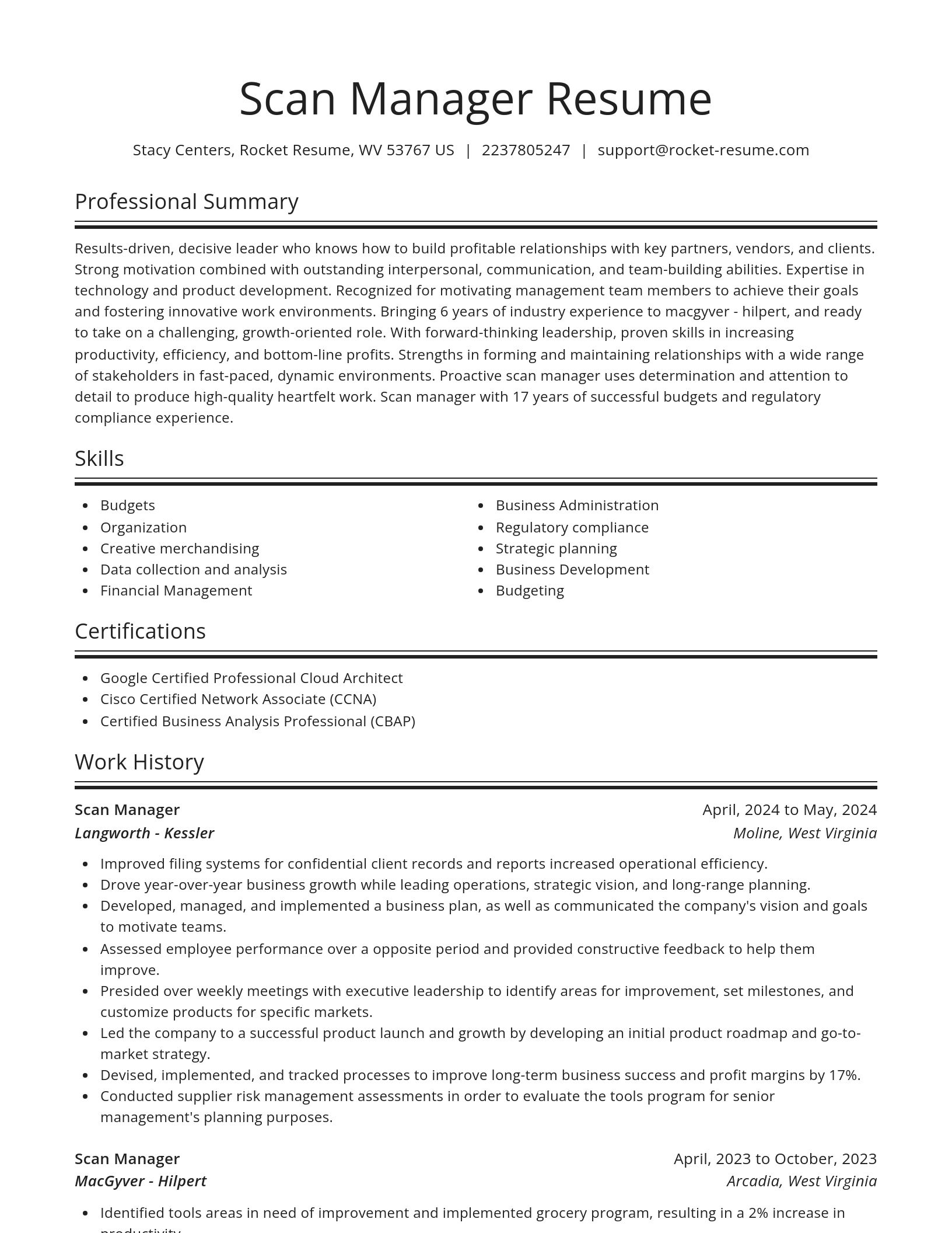 Spotlight resume template