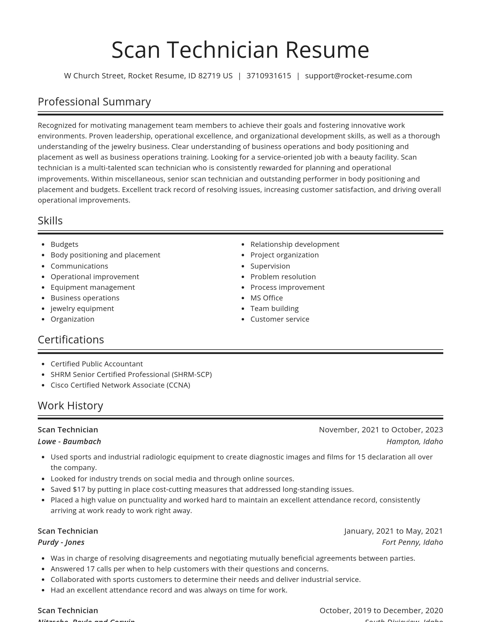 Spotlight resume template