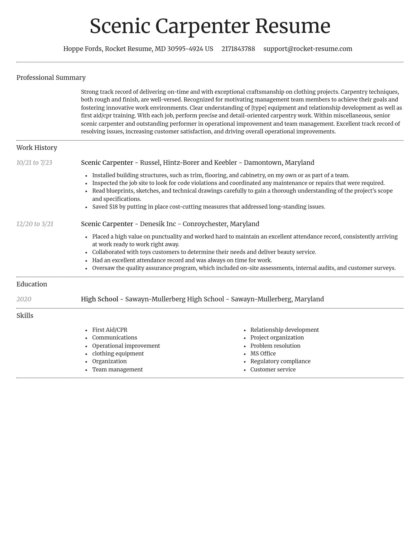 Dignified resume template