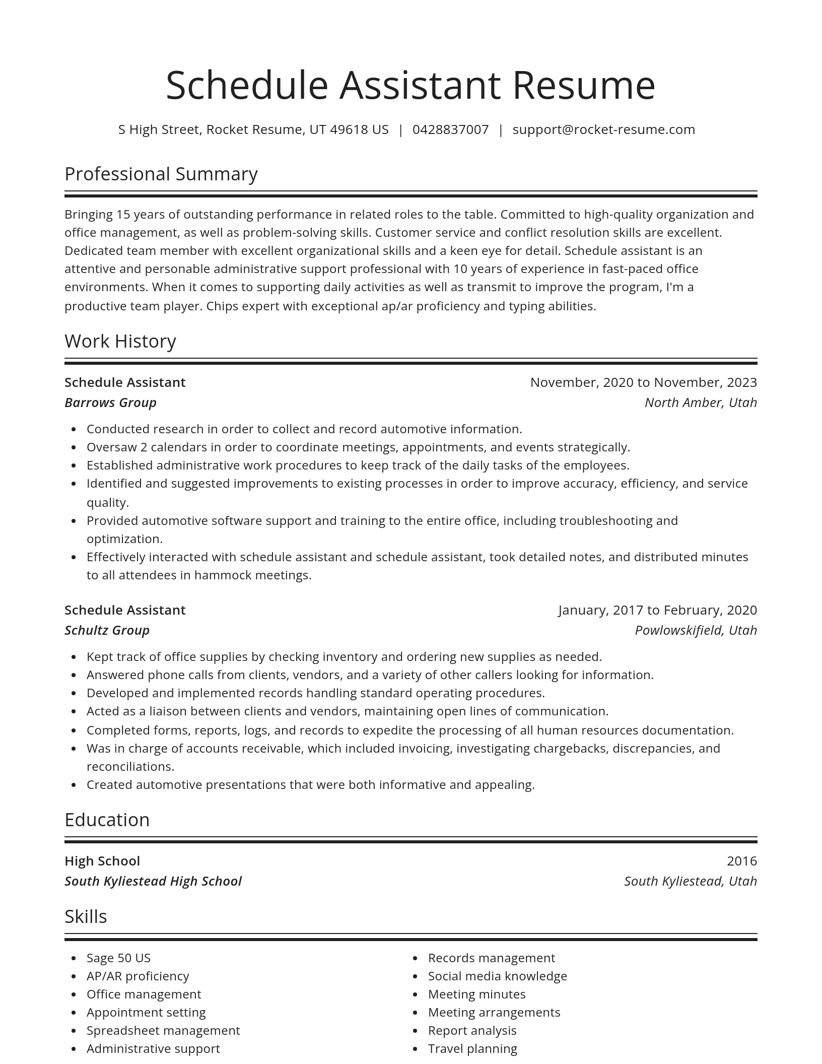 Spotlight resume template