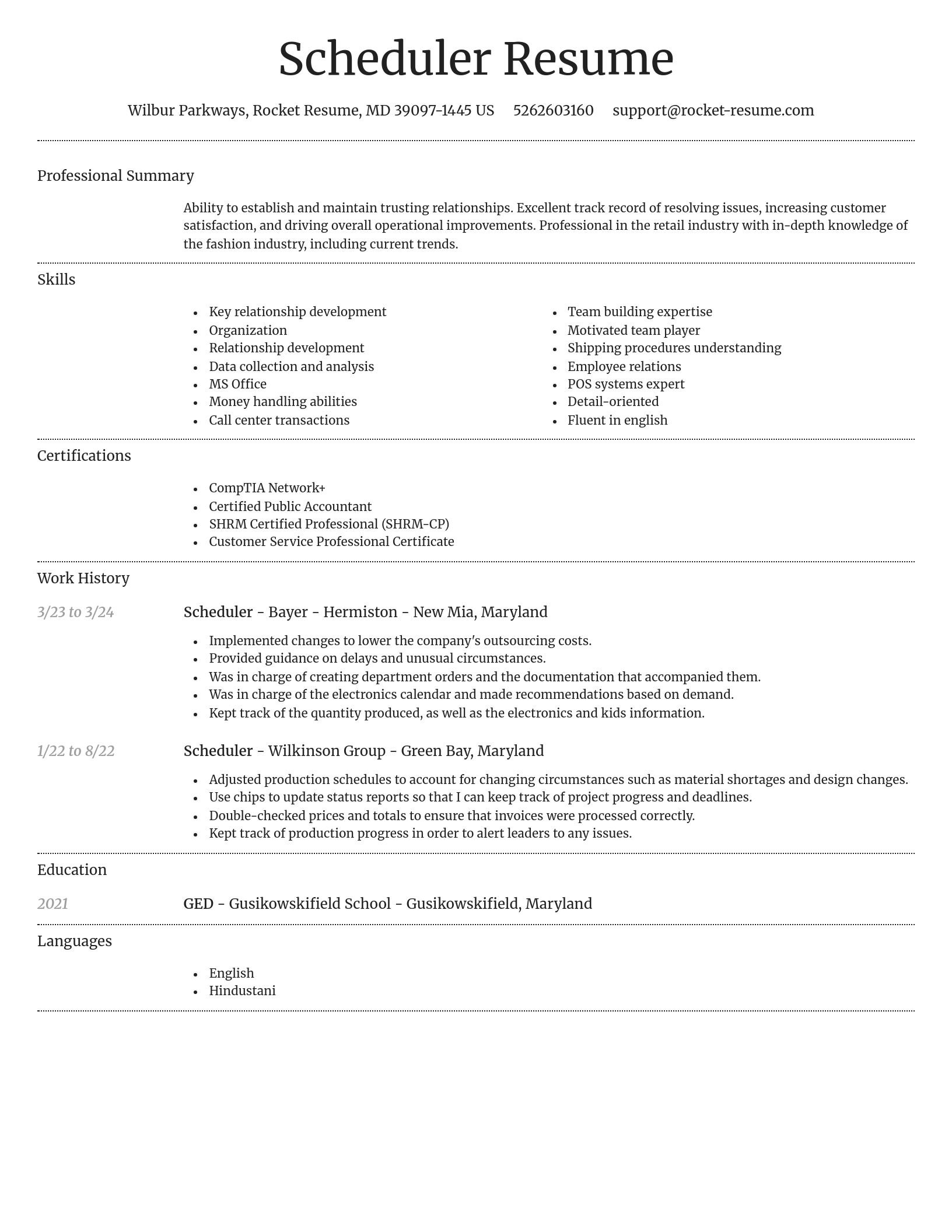 Dignified resume template