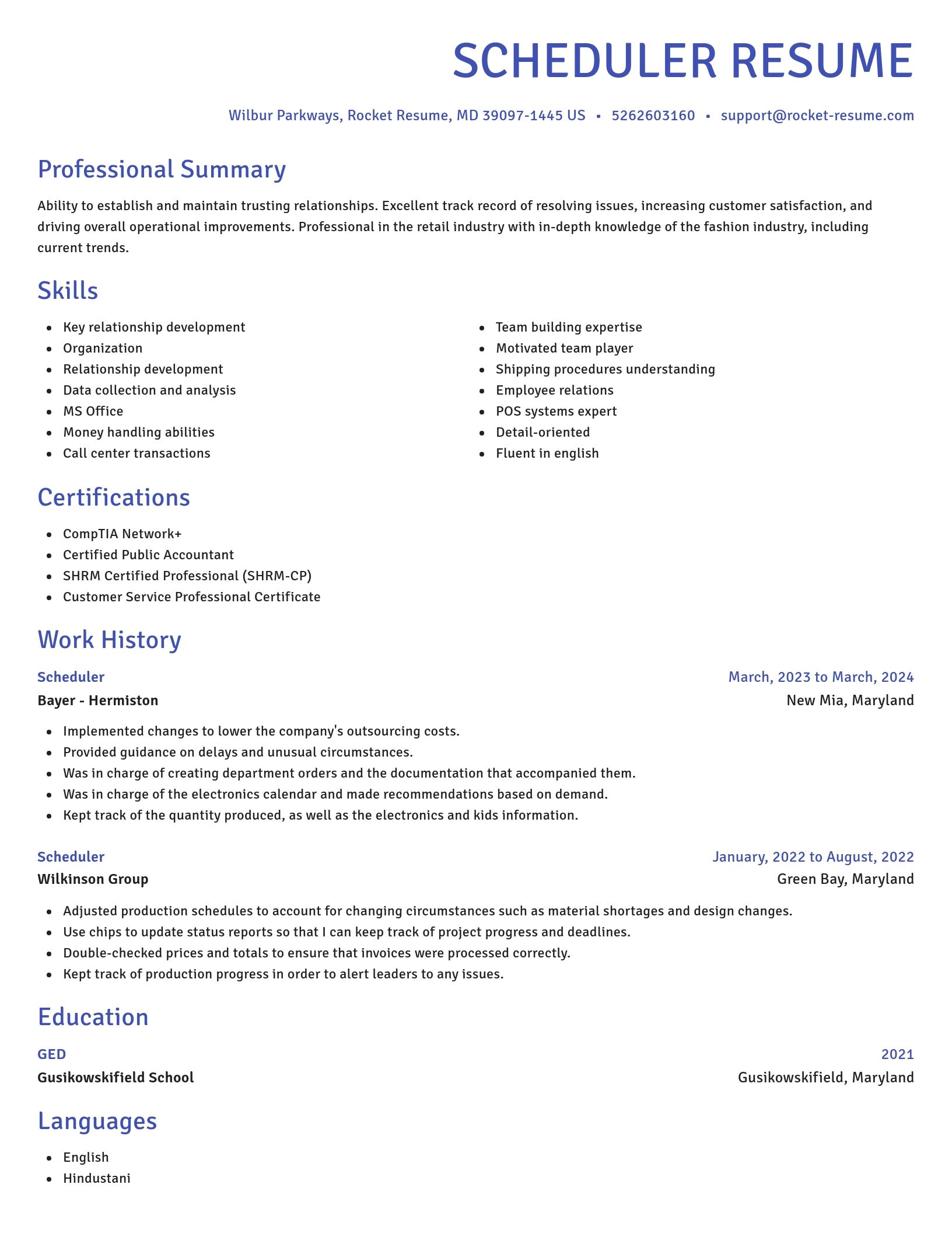 Novel resume template