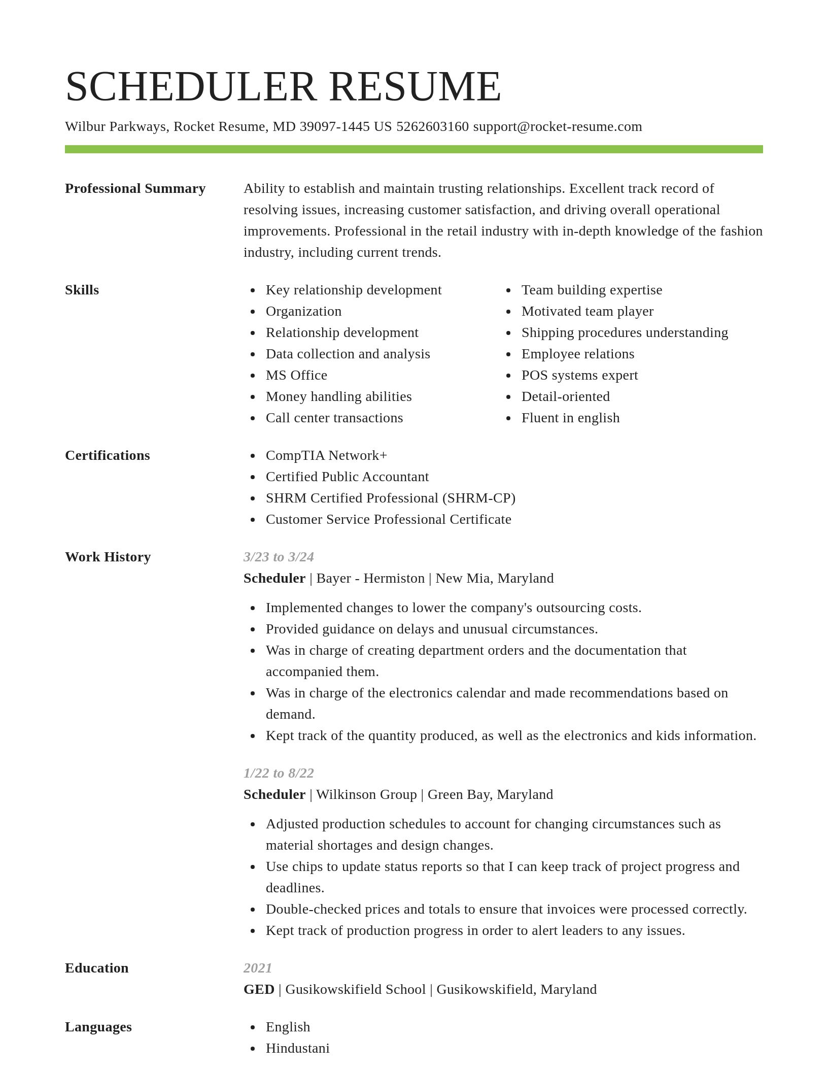 Smart resume template