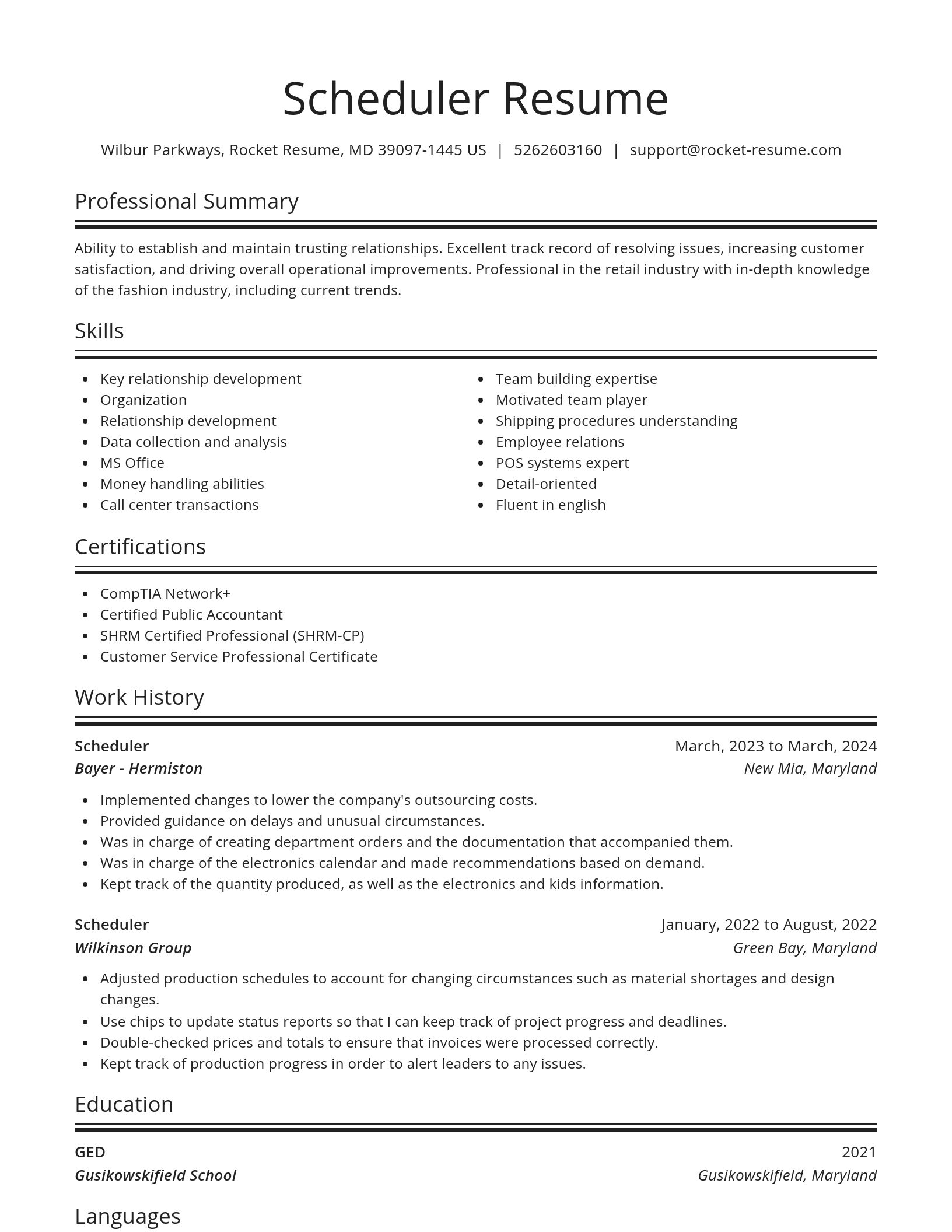 Spotlight resume template