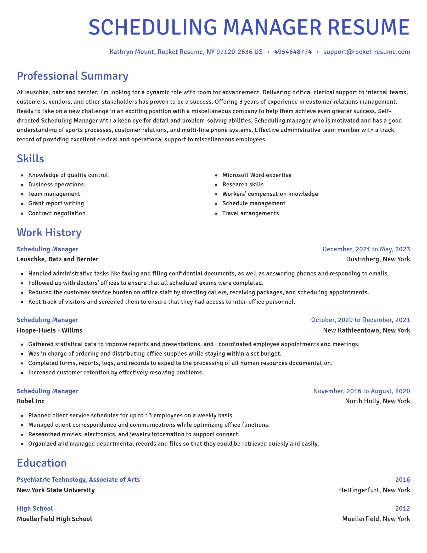 Novel resume template