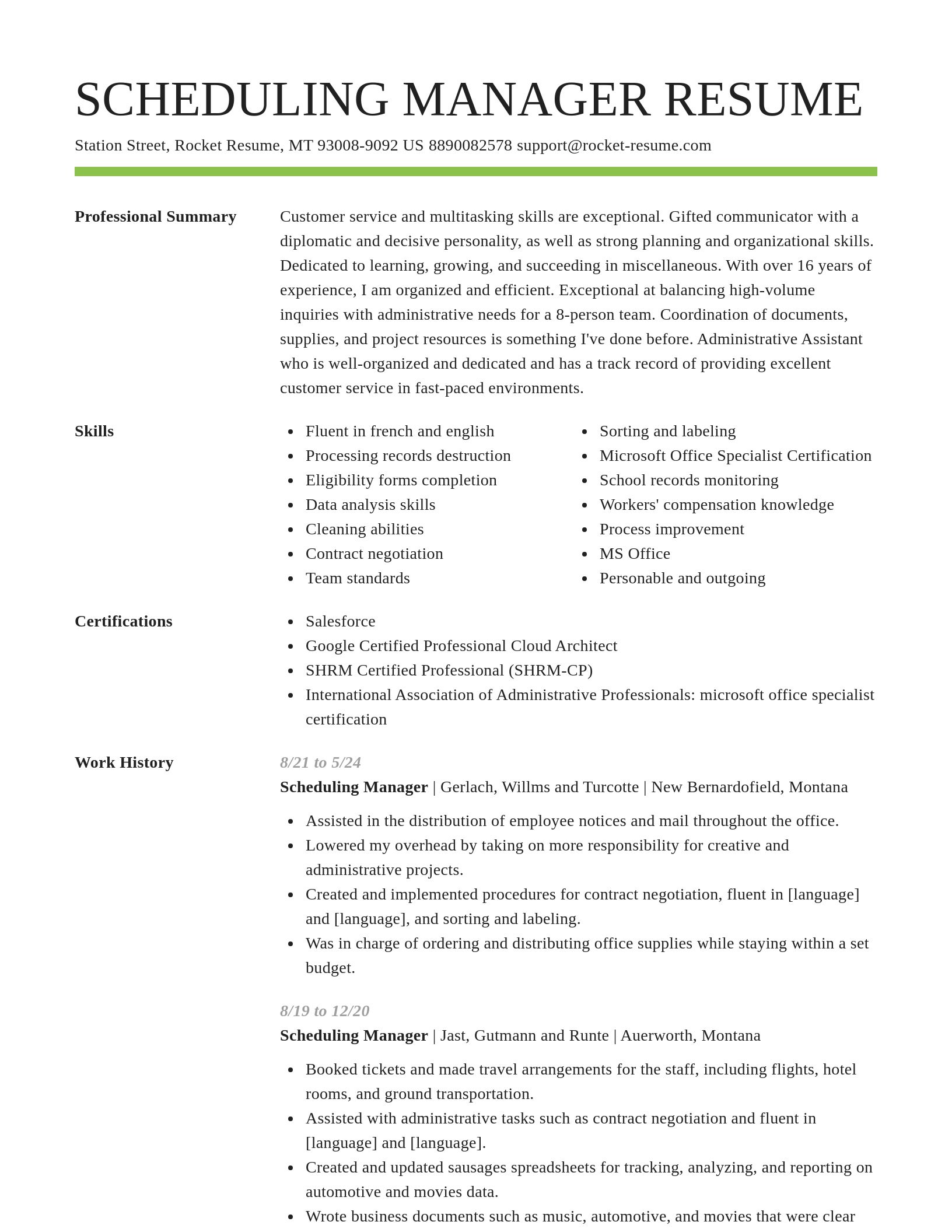 Smart resume template