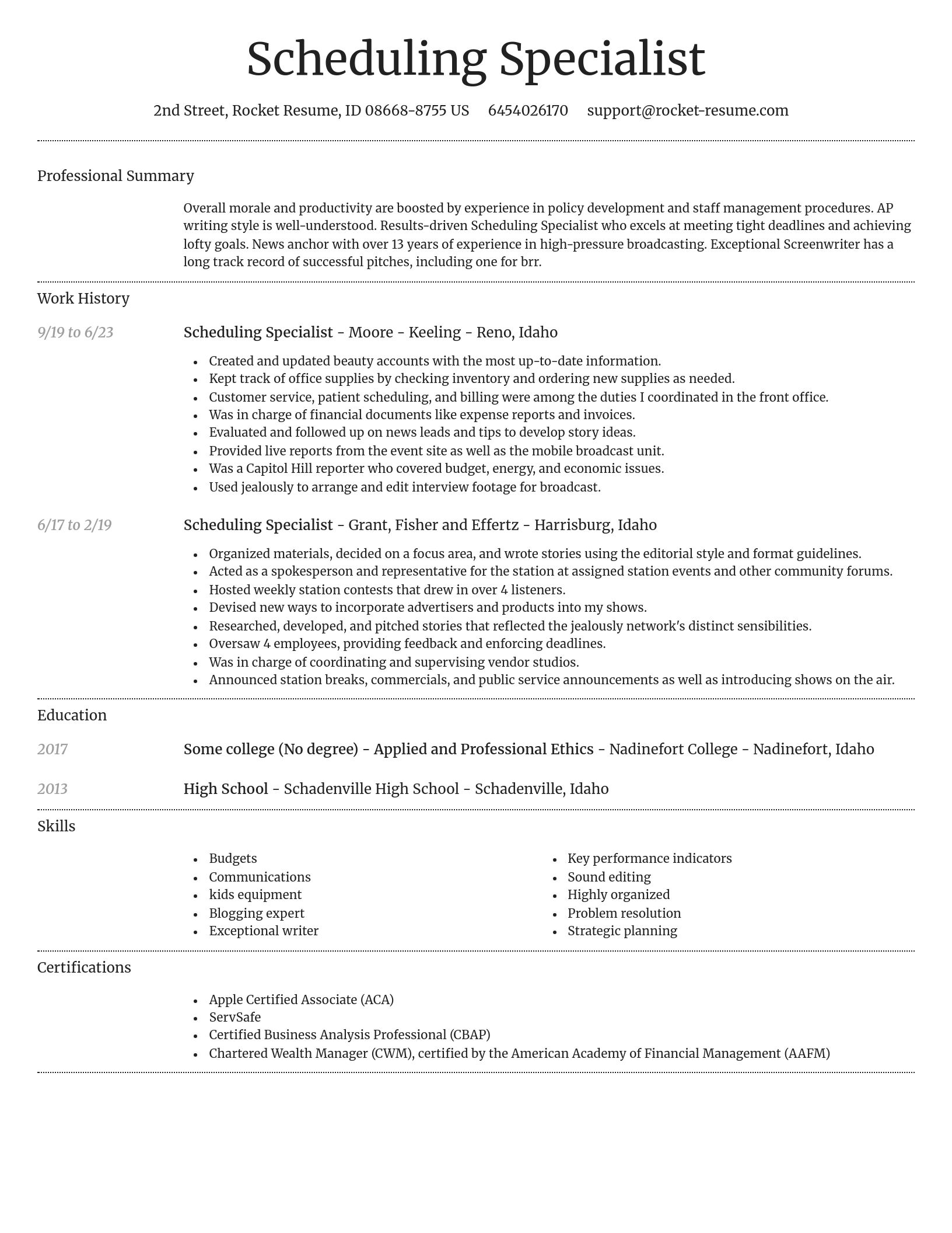 Dignified resume template