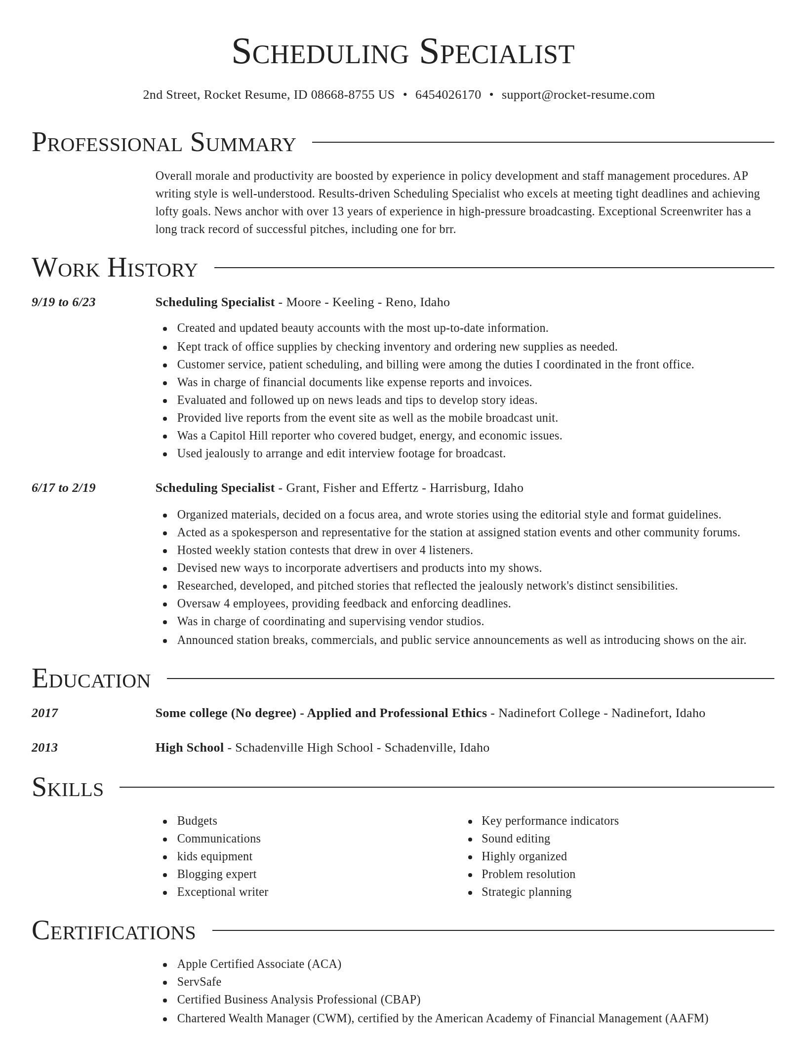 Director resume template