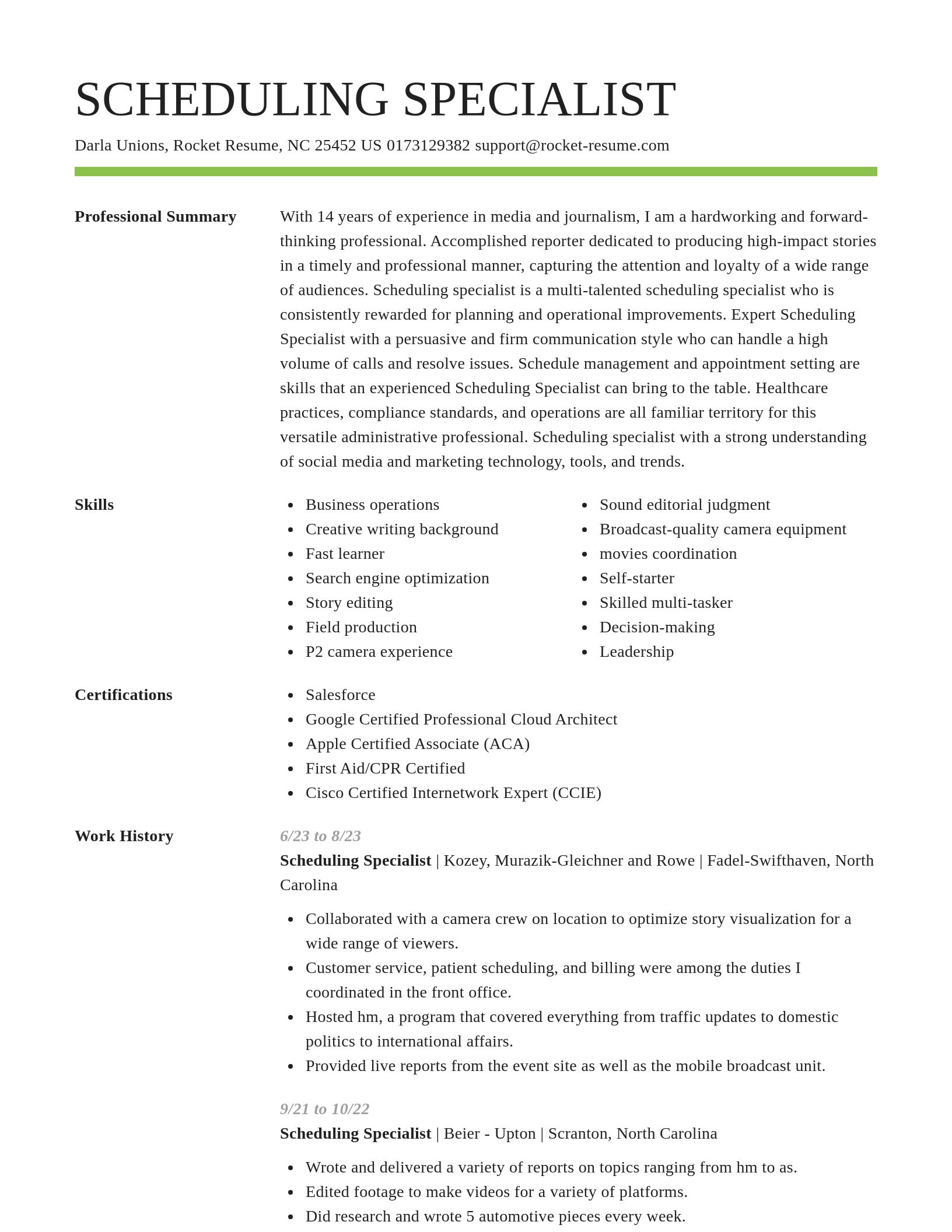 Smart resume template