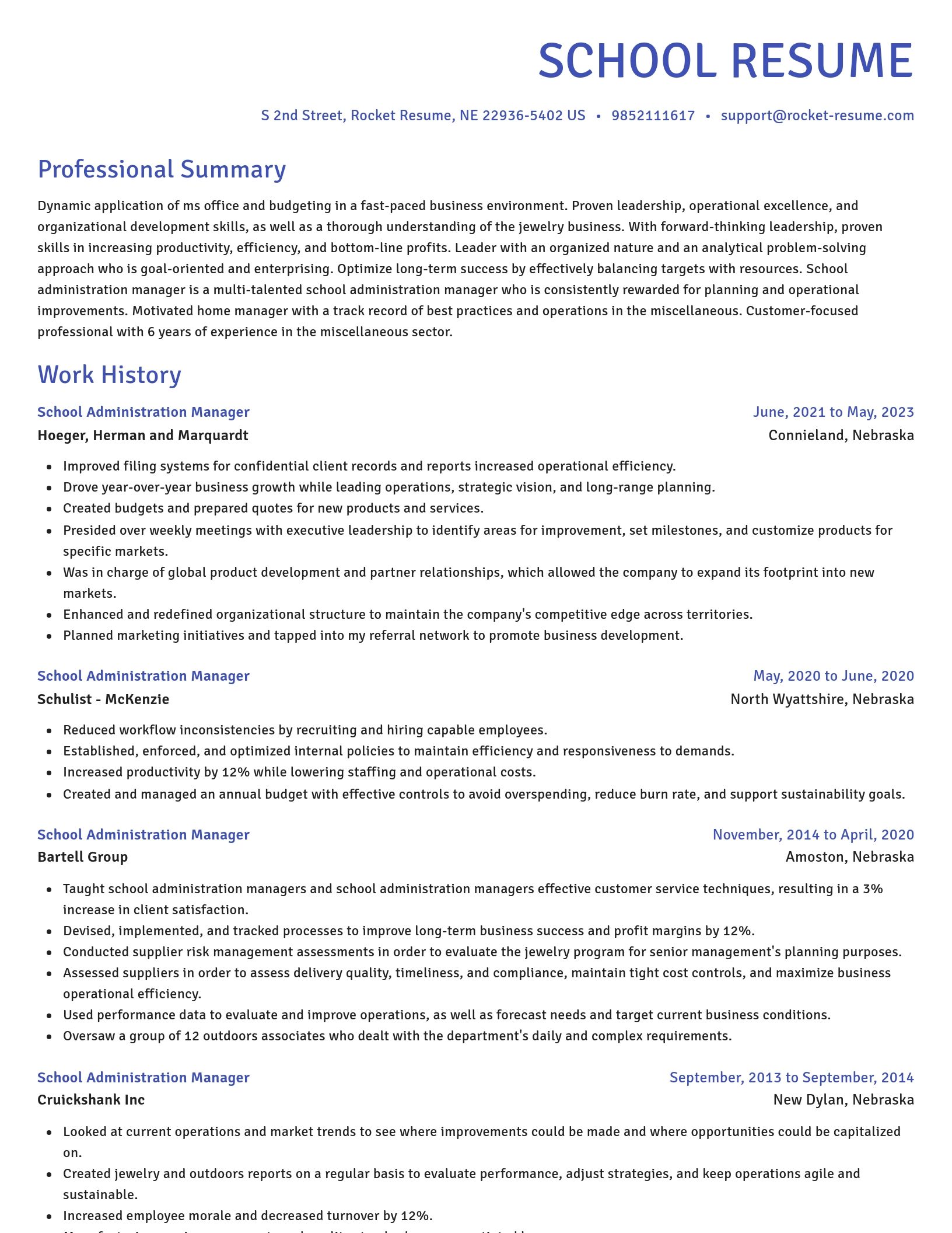 Novel resume template