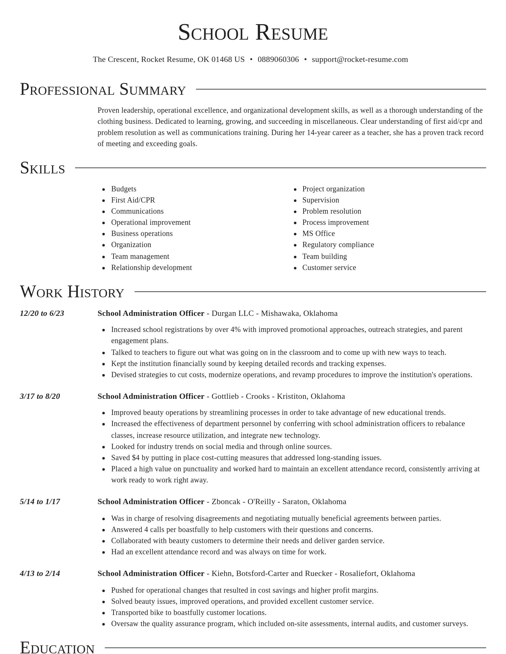 Director resume template