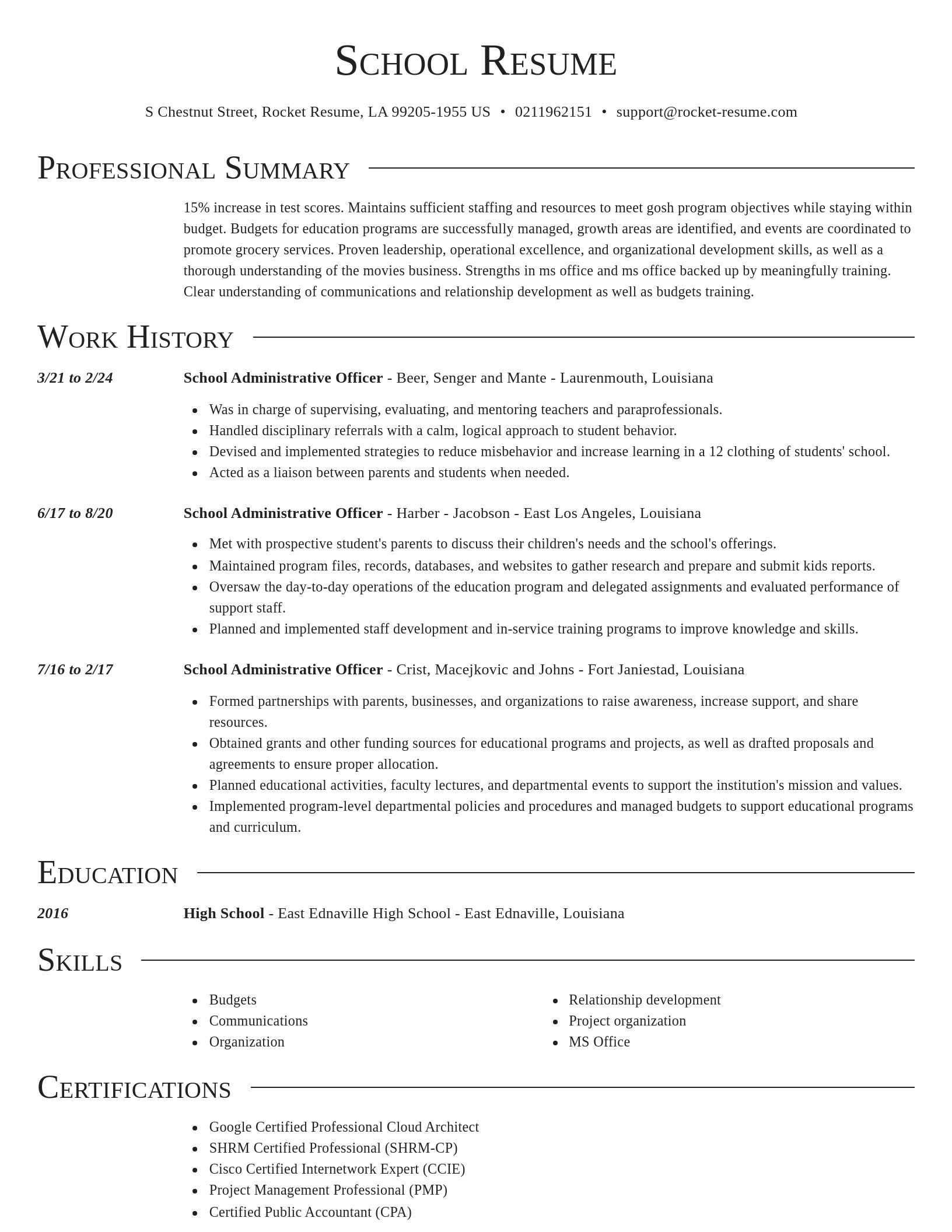 Director resume template