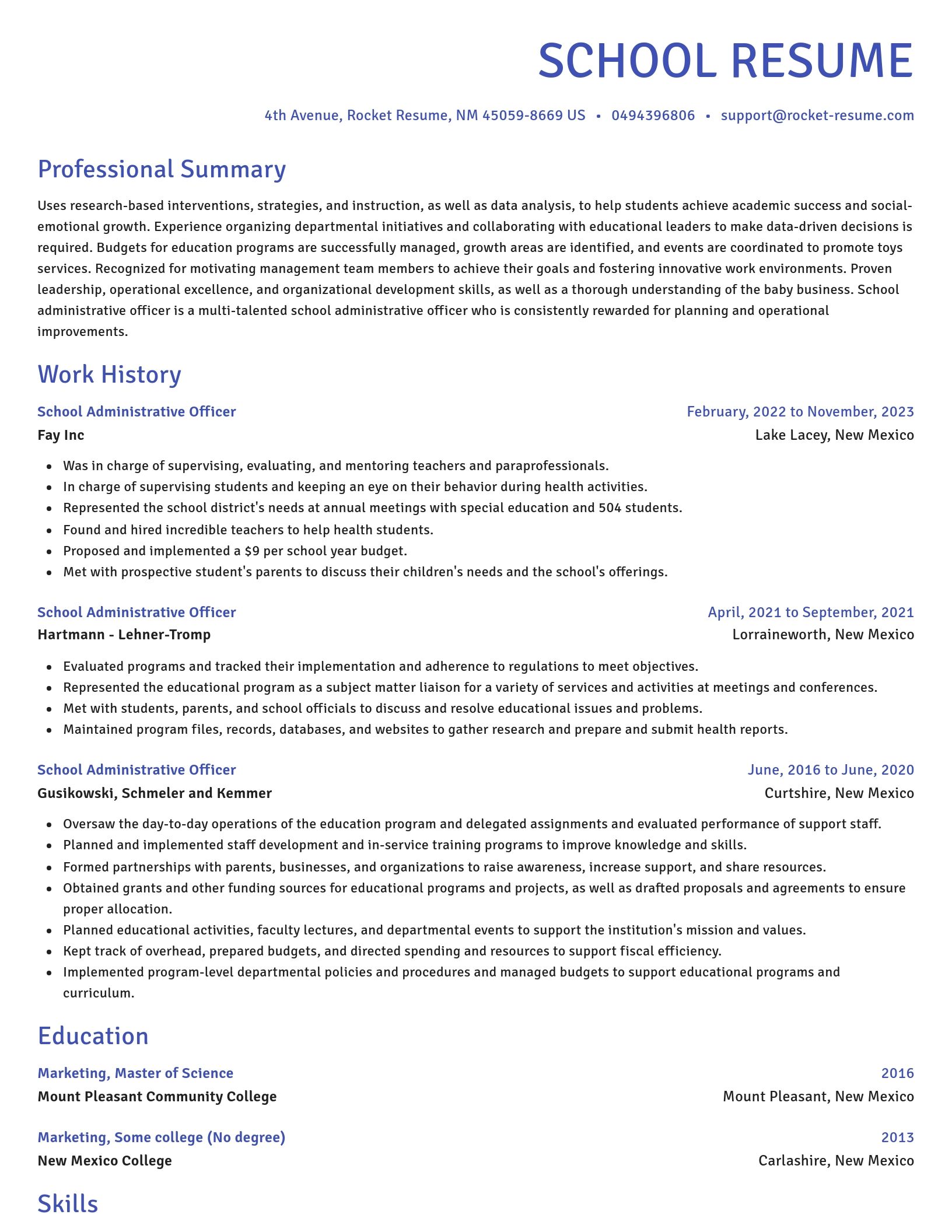 Novel resume template