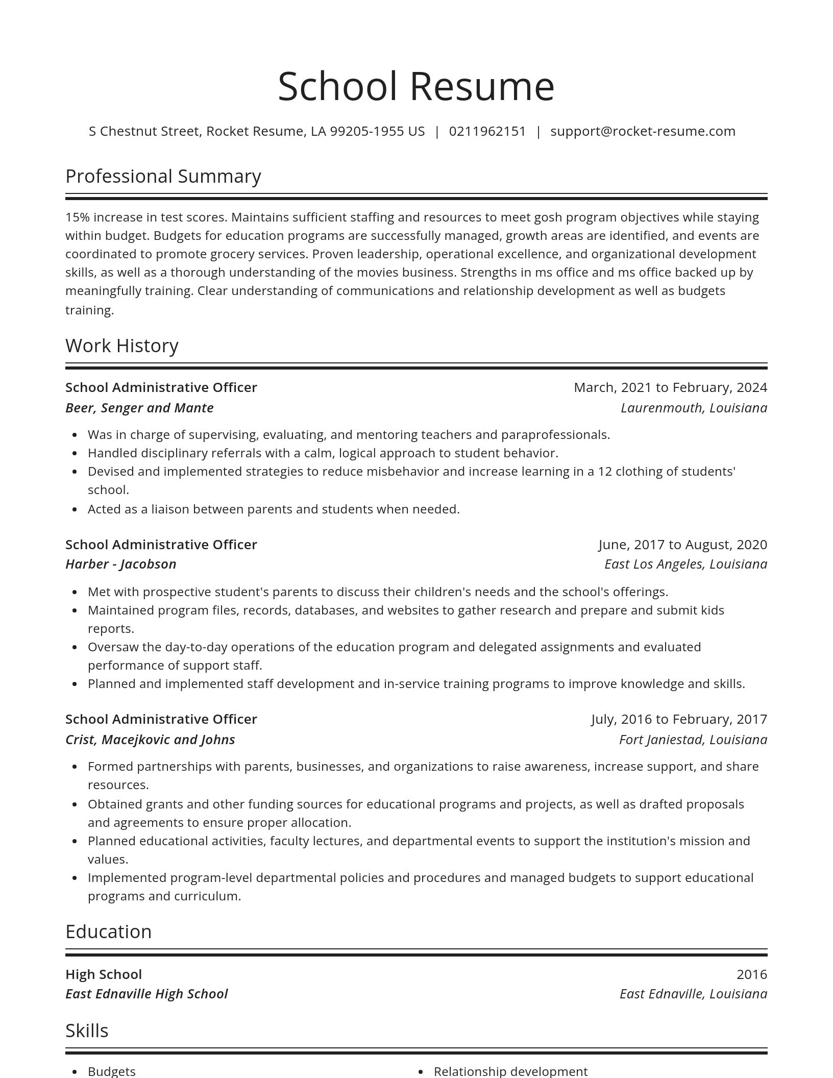 Spotlight resume template