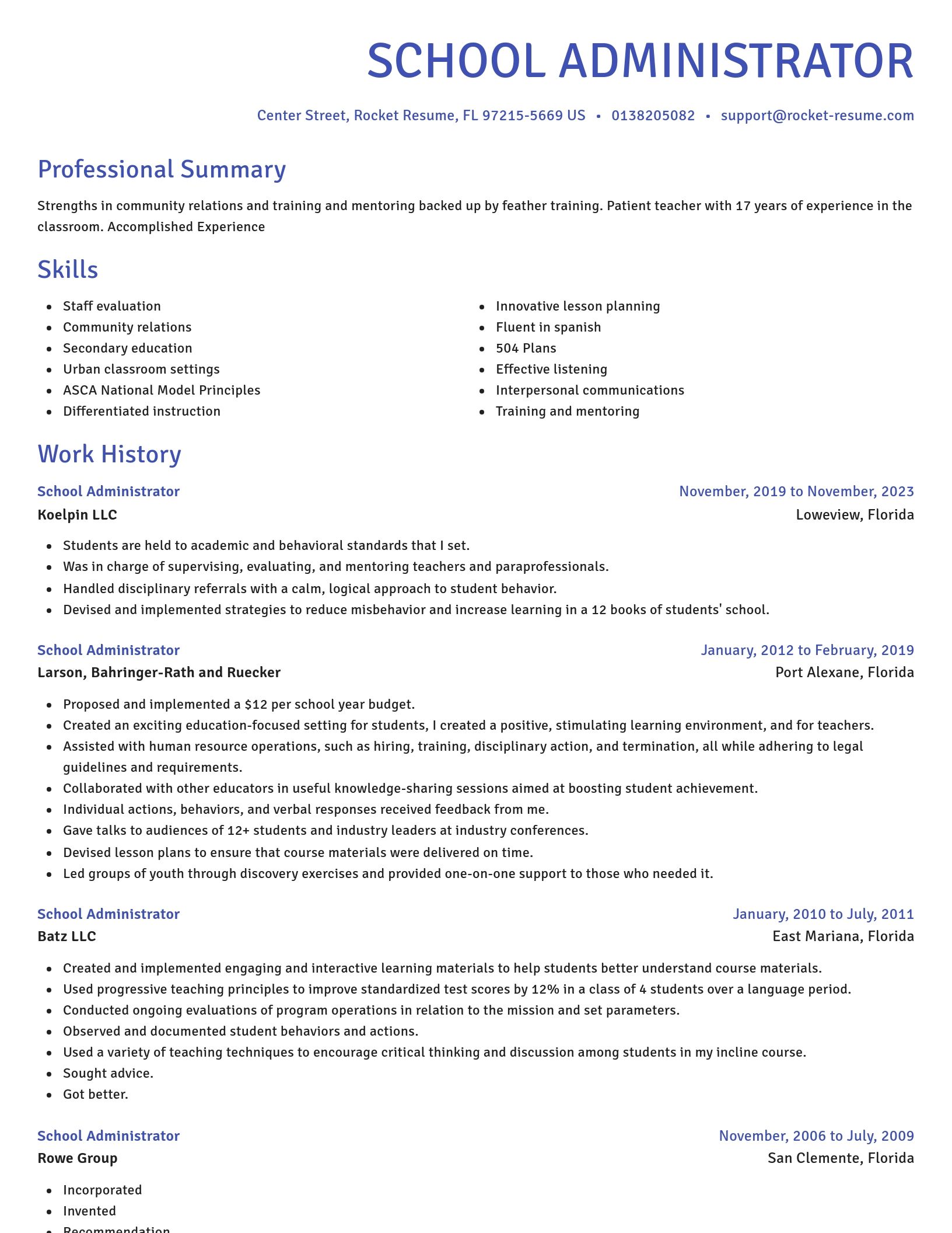 Novel resume template