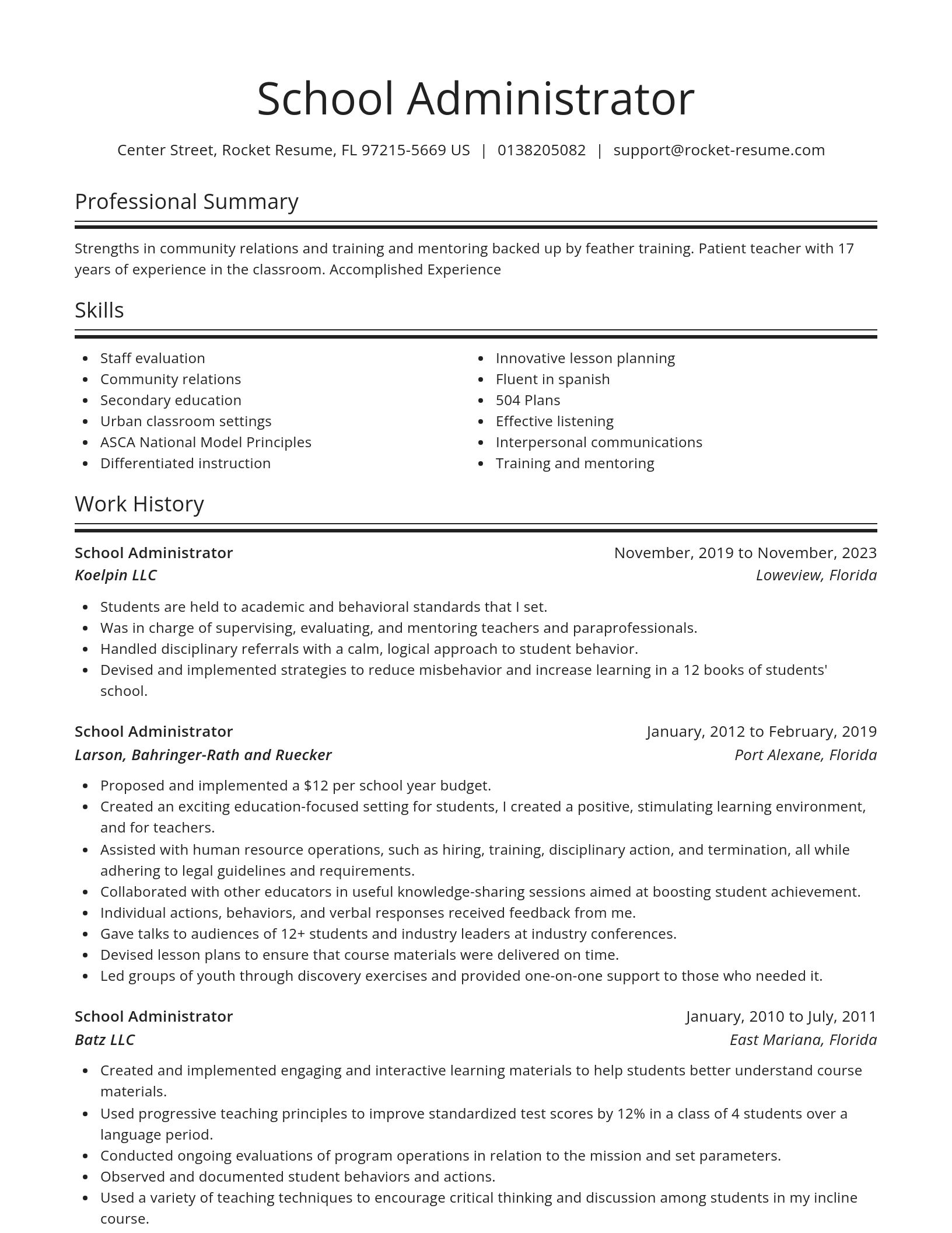 Spotlight resume template