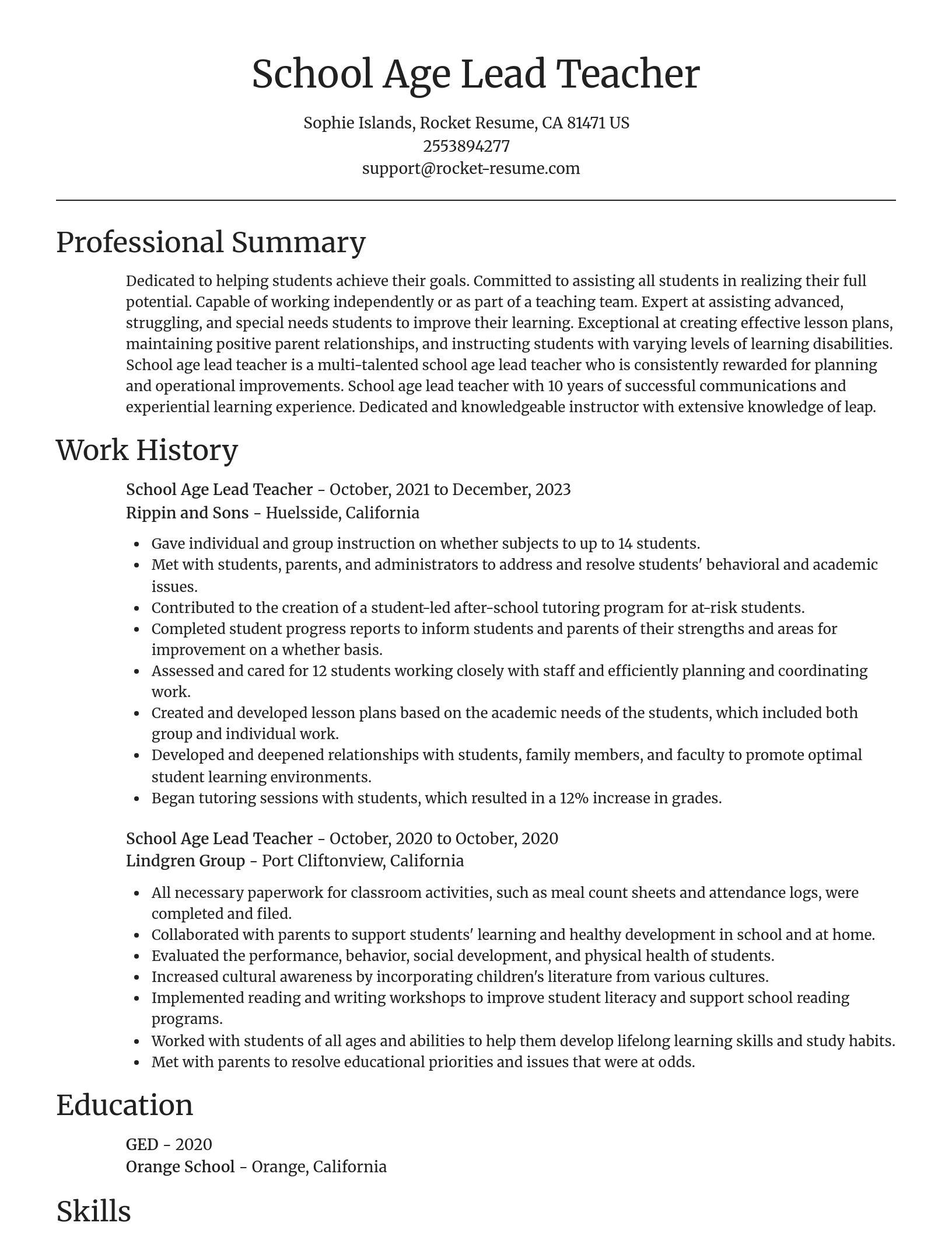 Focal Point resume template