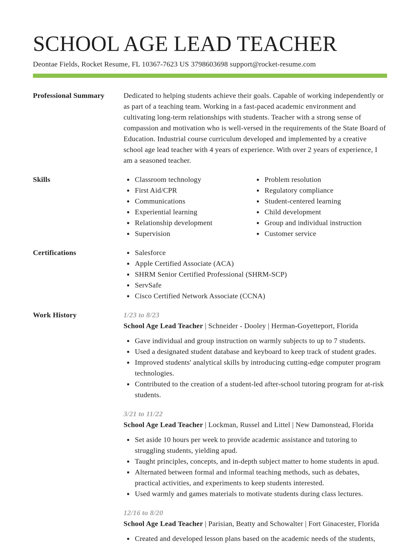 Smart resume template