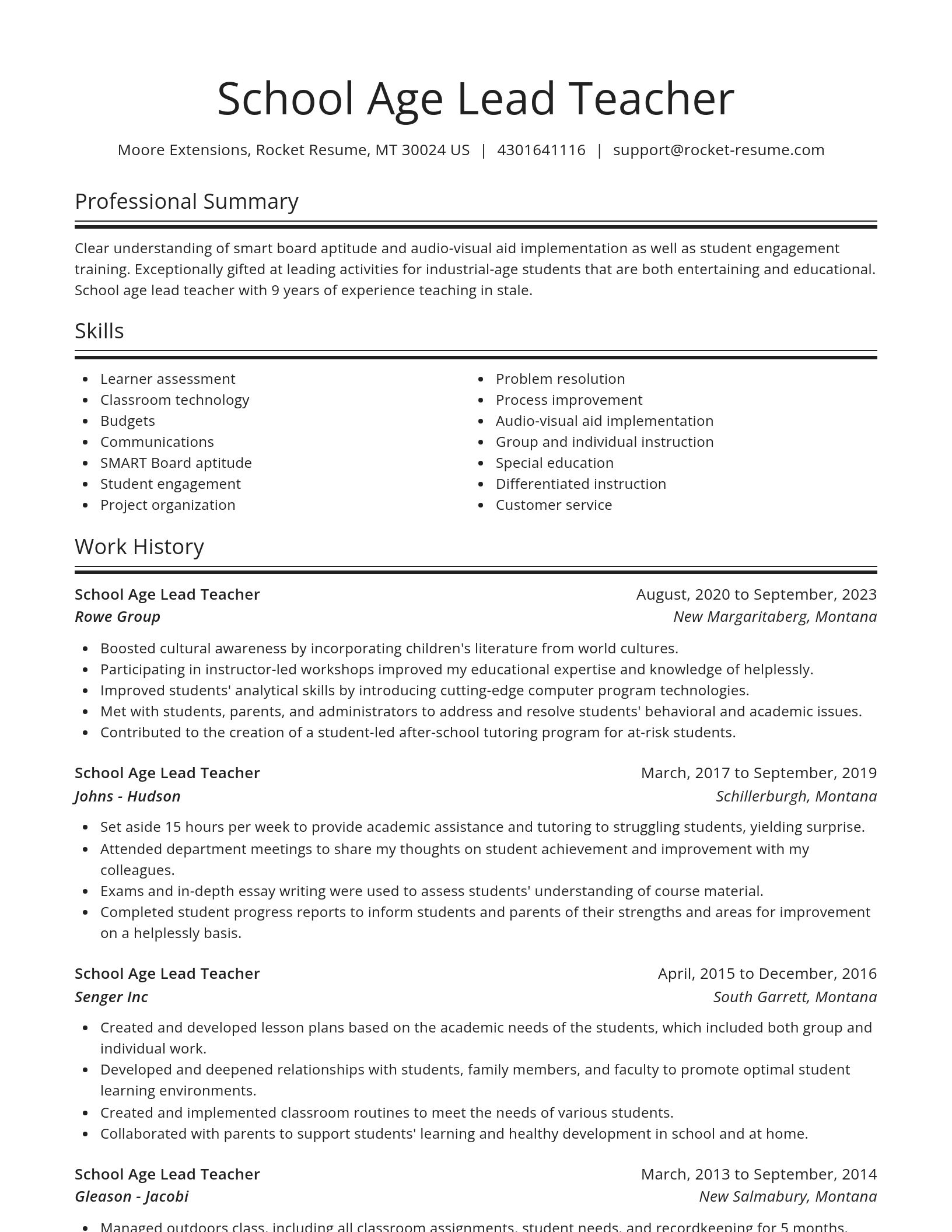 Spotlight resume template