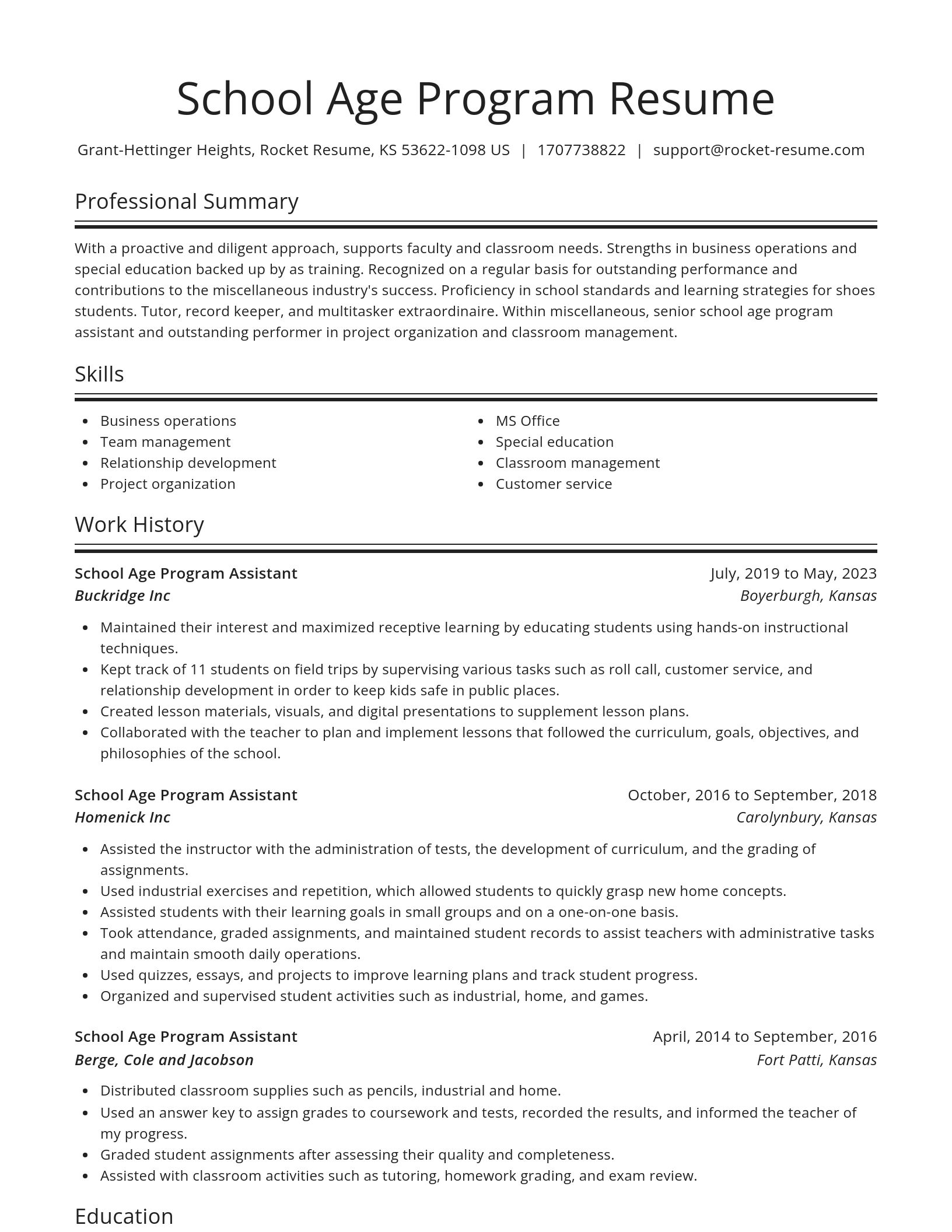Spotlight resume template