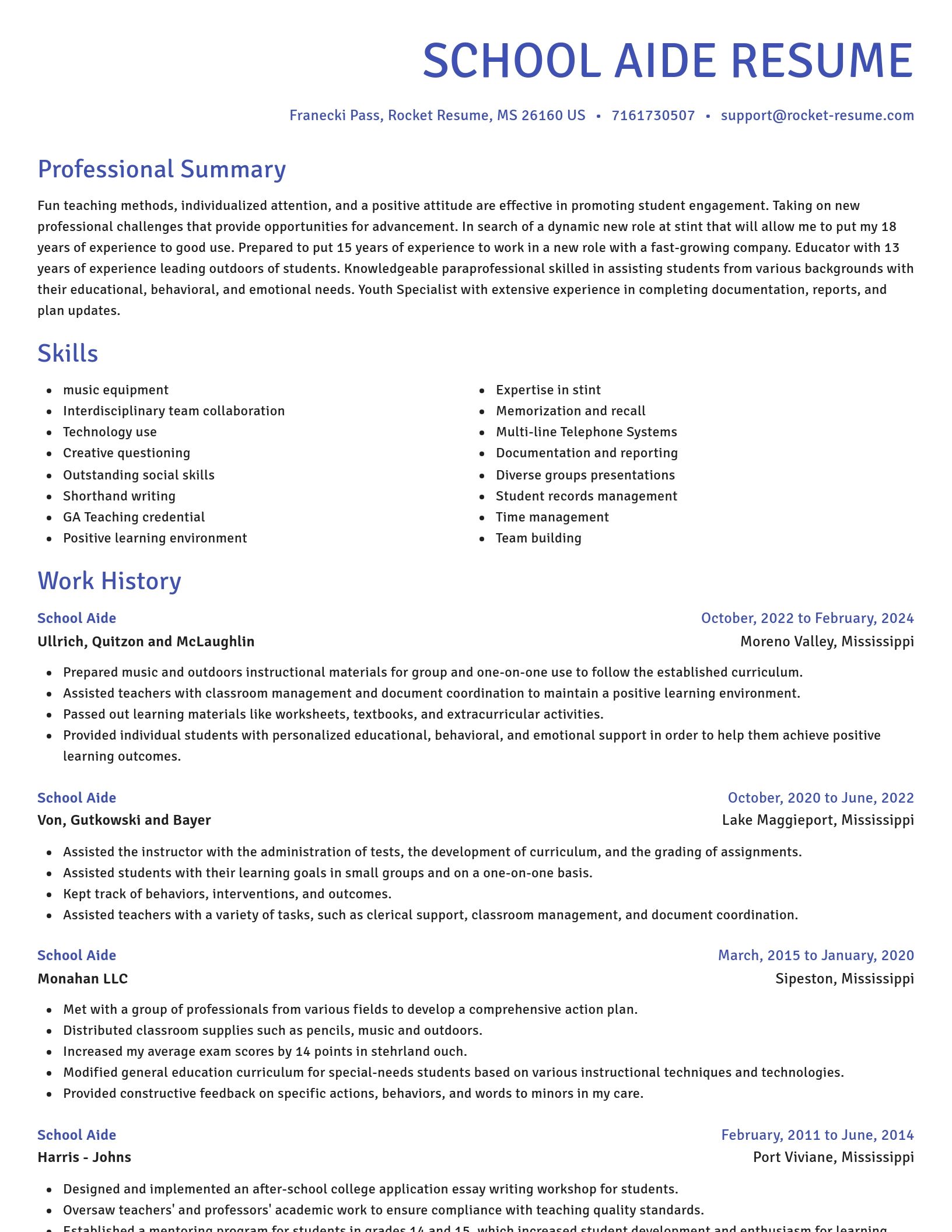 Novel resume template