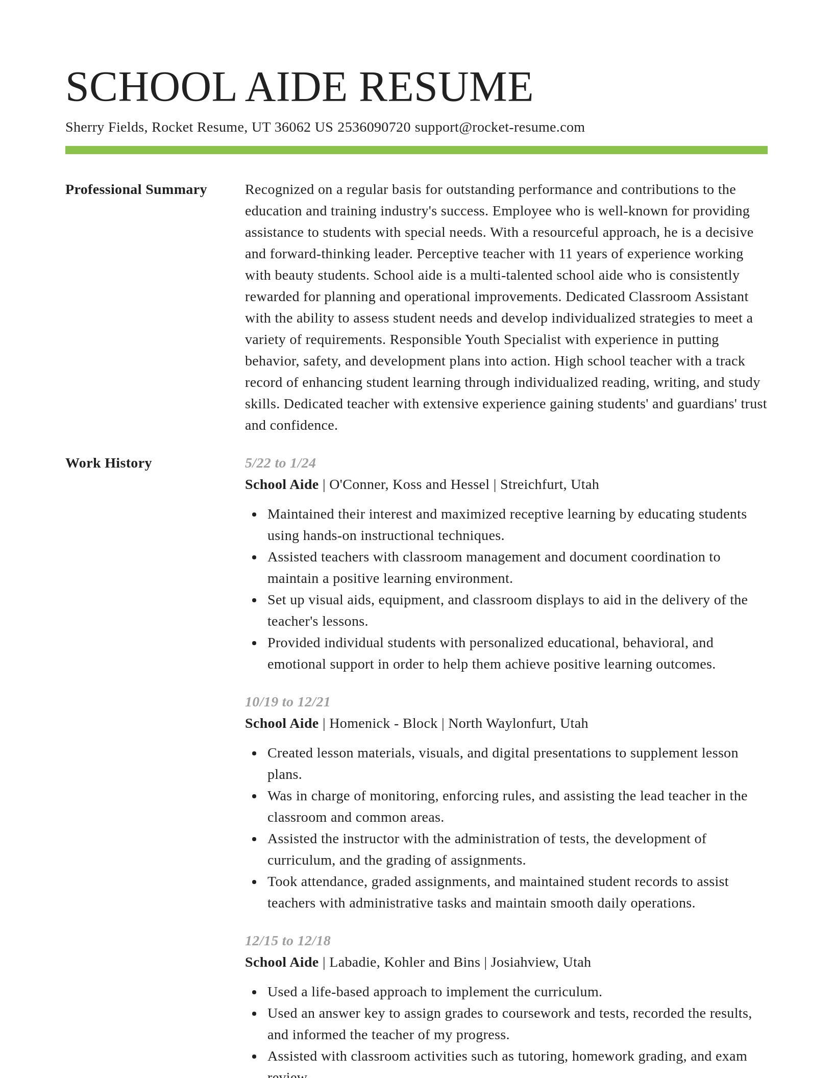 Smart resume template