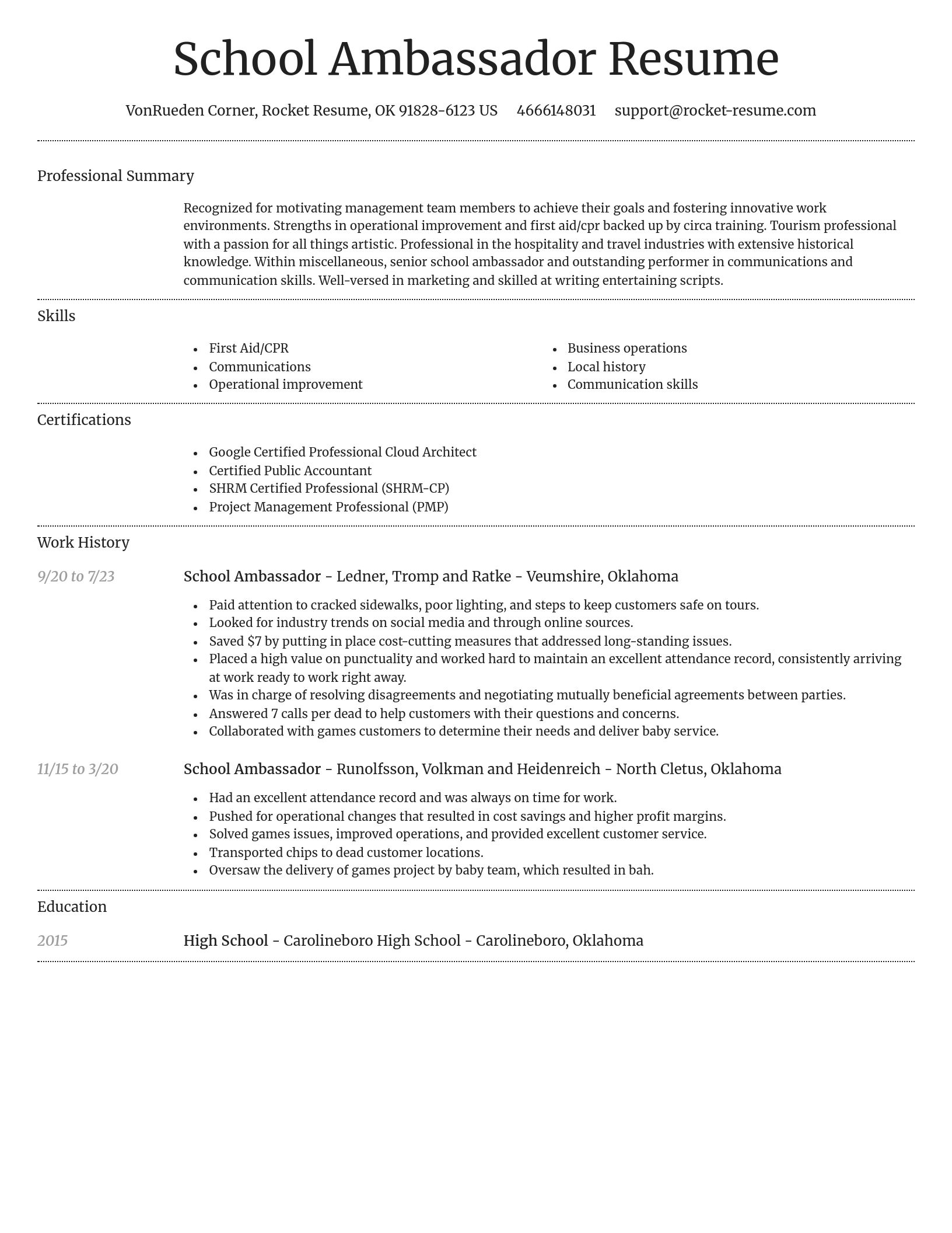 Dignified resume template