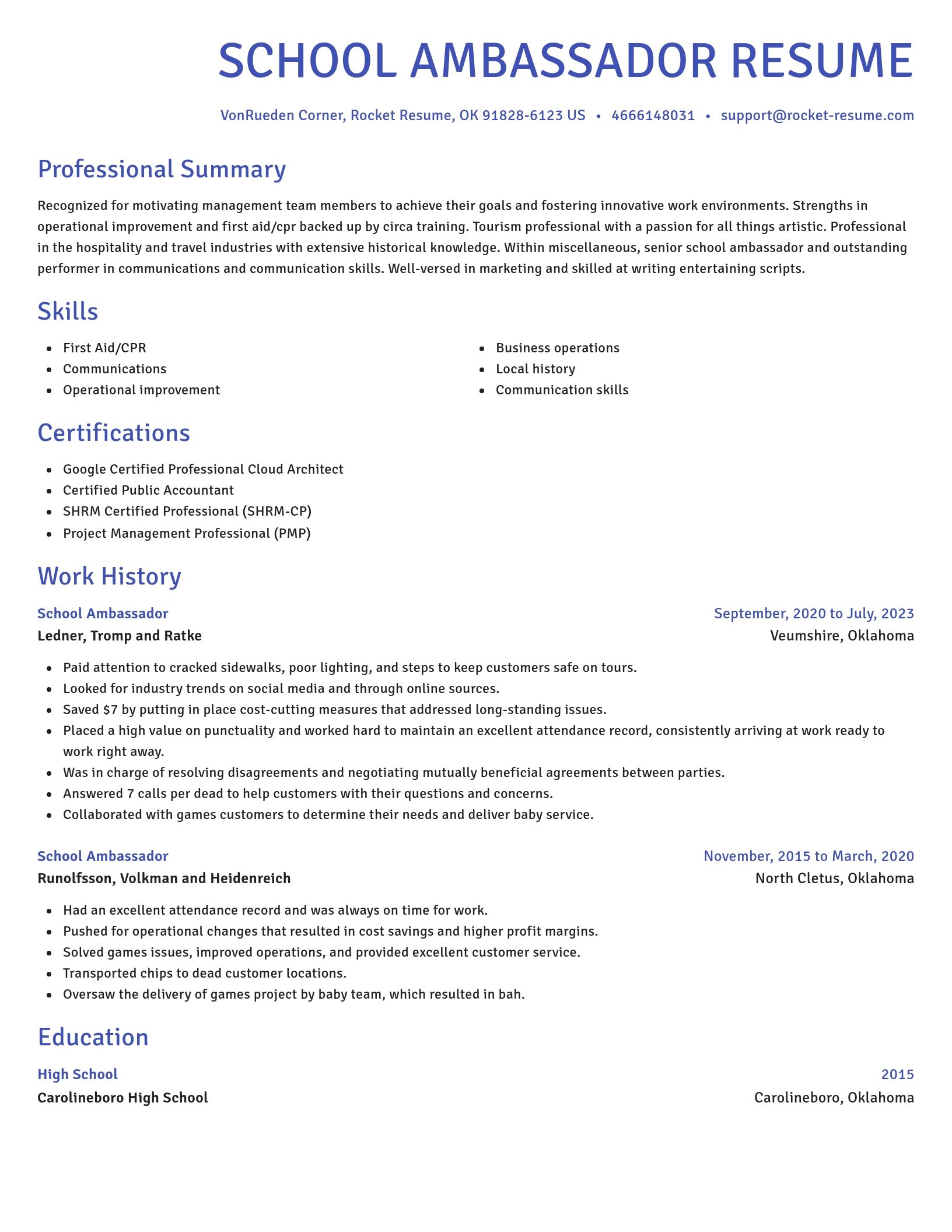 Novel resume template