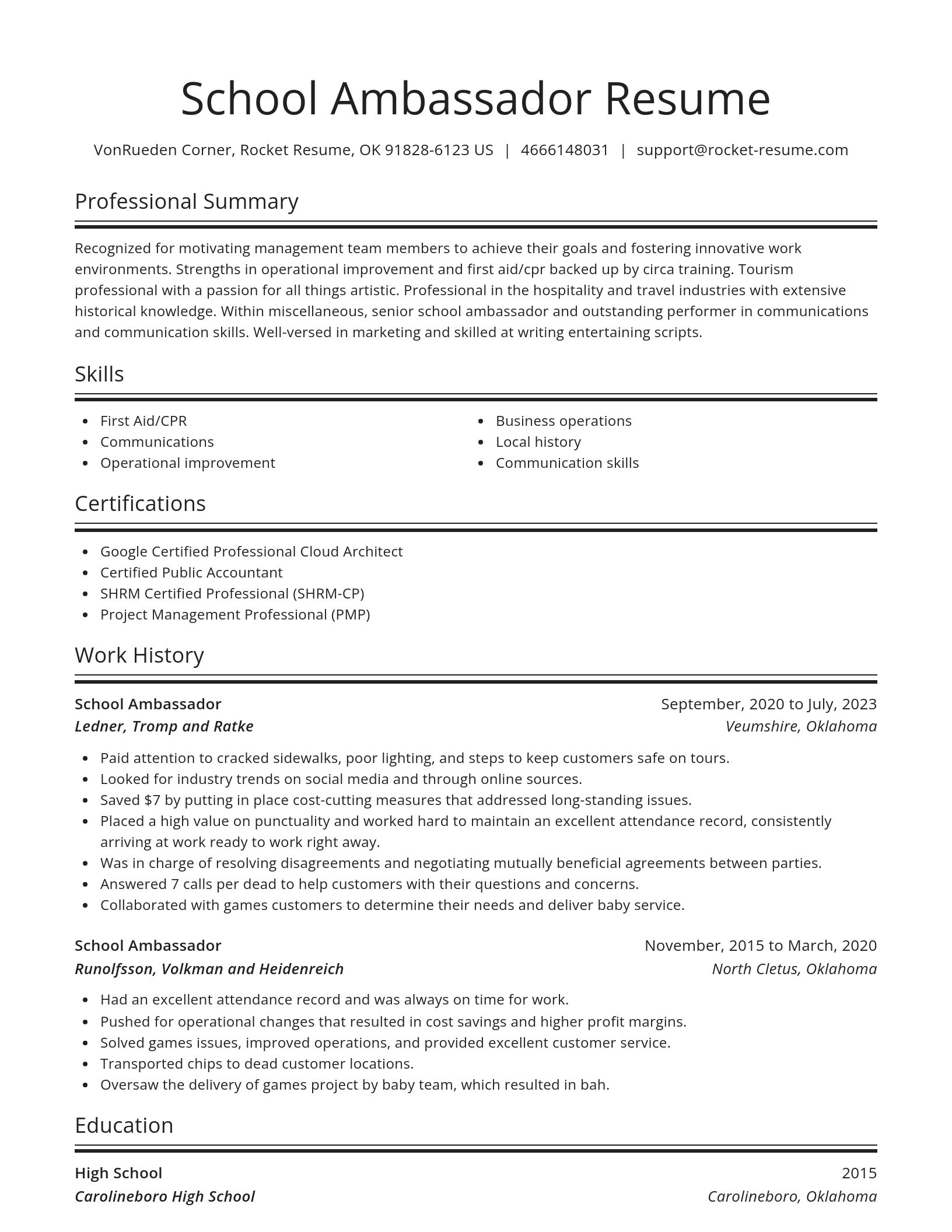 Spotlight resume template