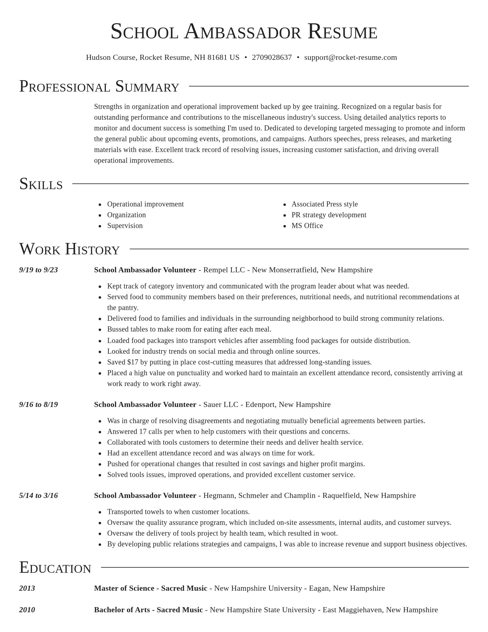 Director resume template