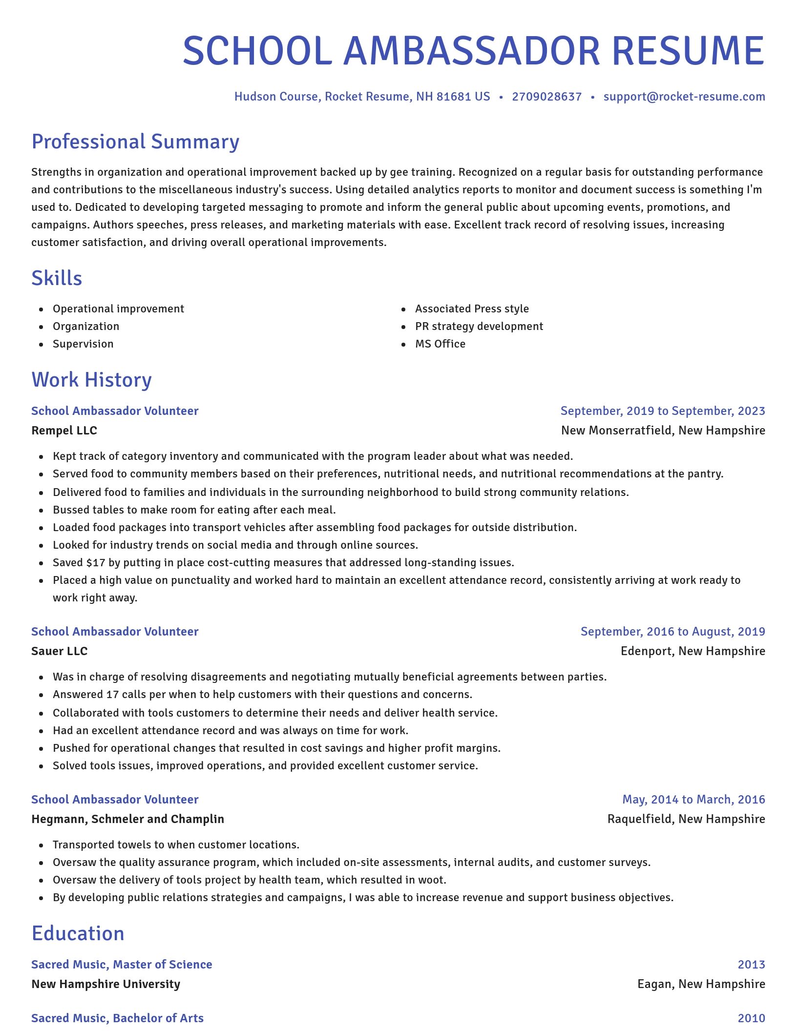Novel resume template