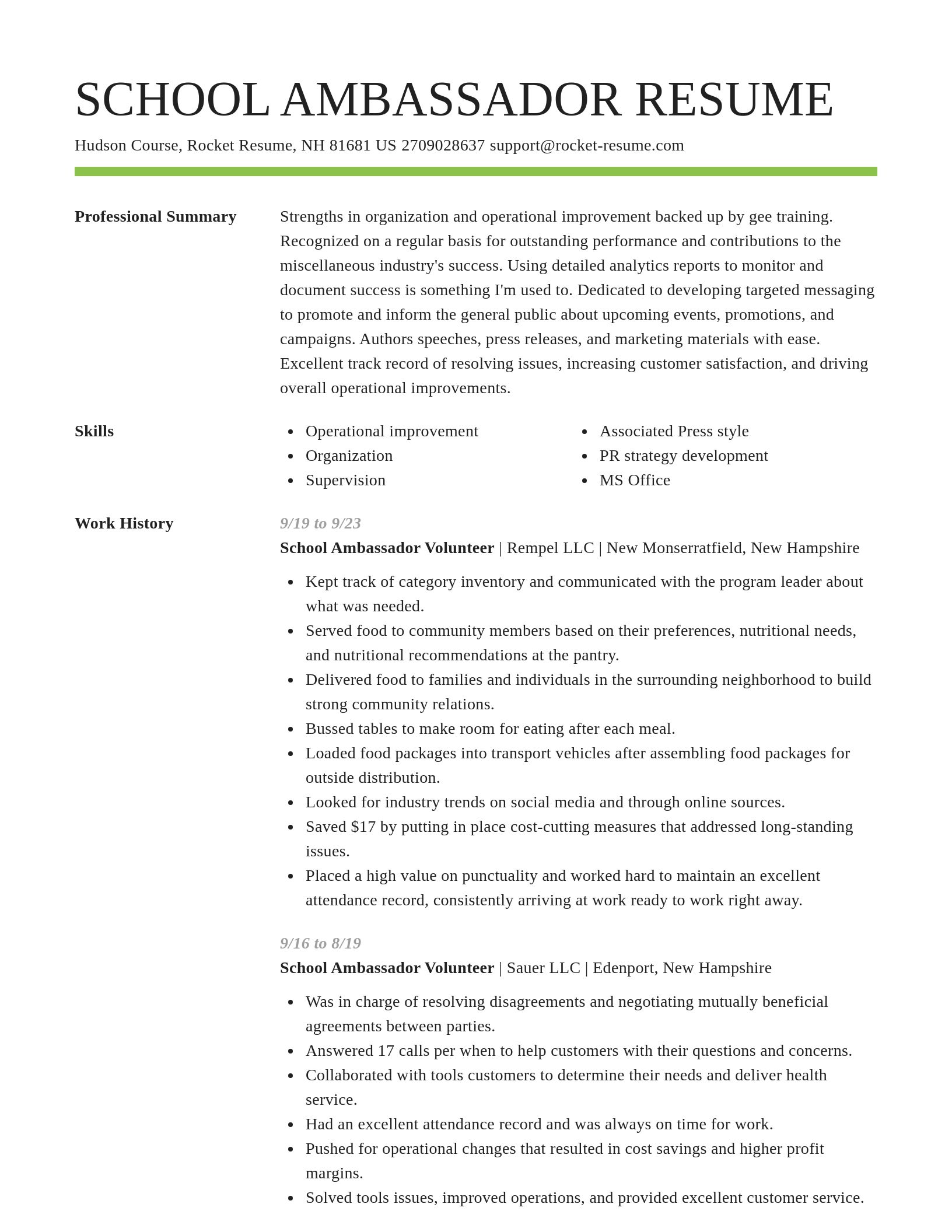 Smart resume template