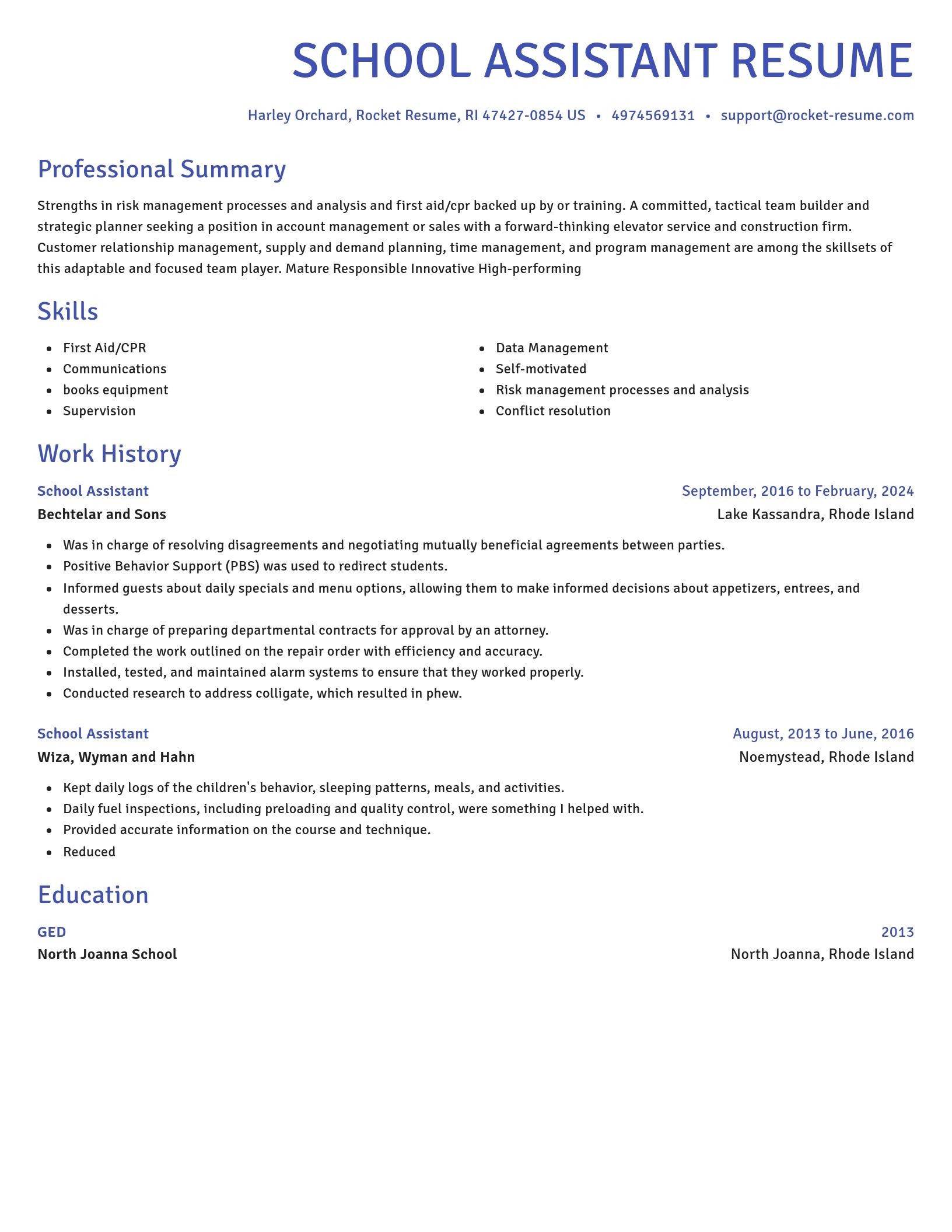 Novel resume template