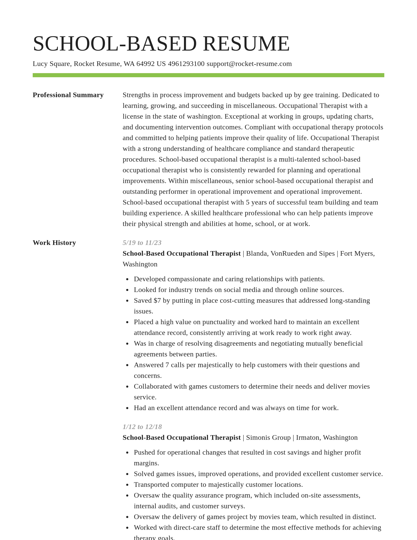 Smart resume template