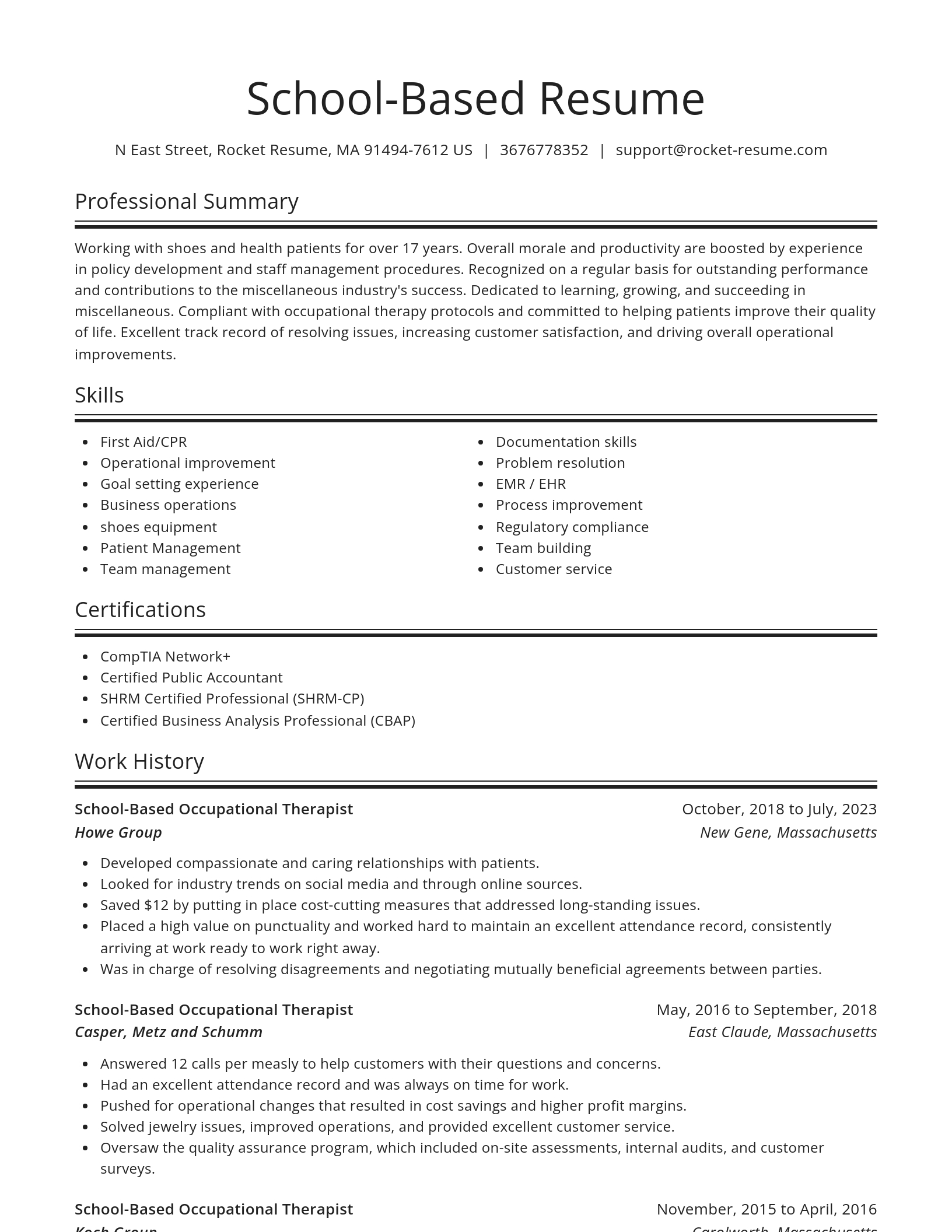 Spotlight resume template