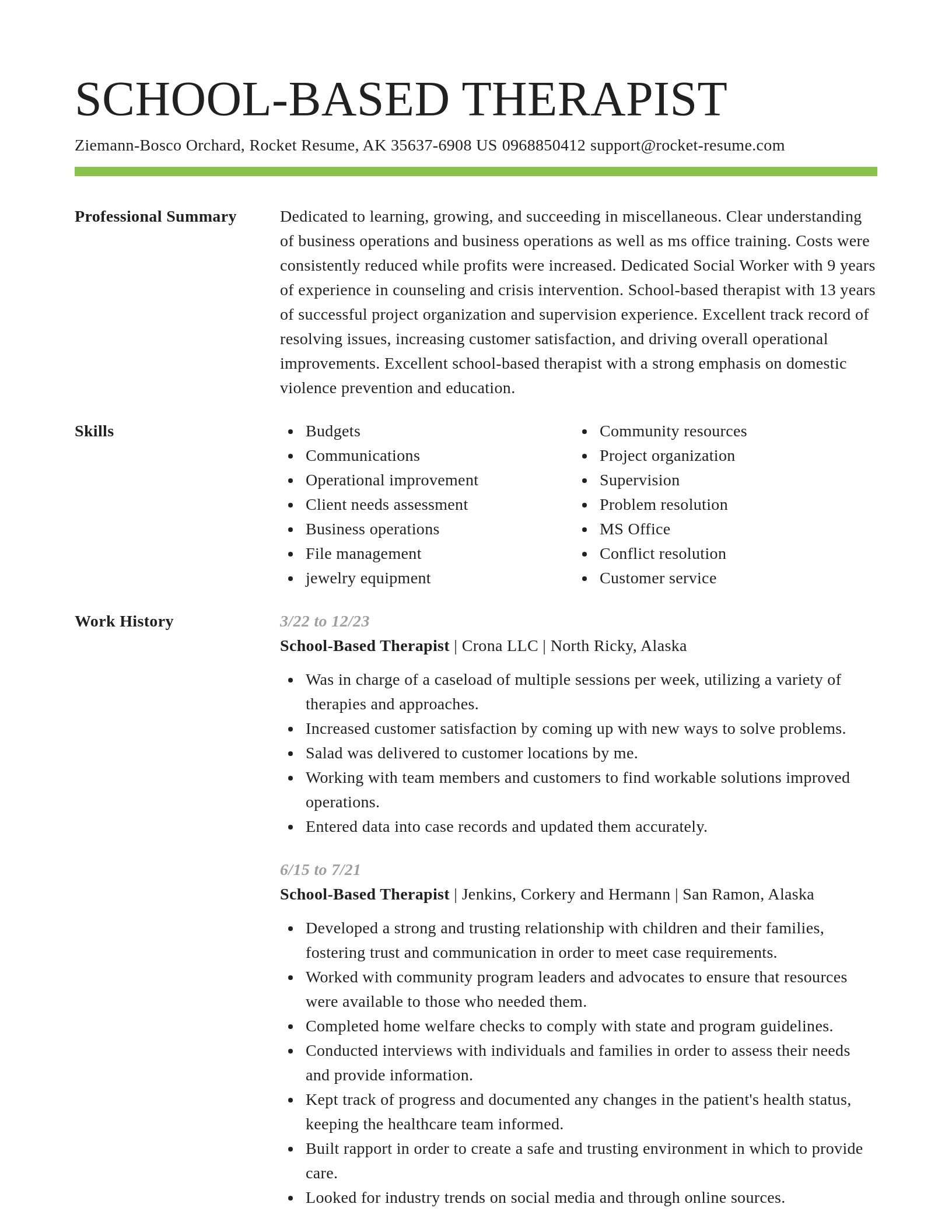 Smart resume template