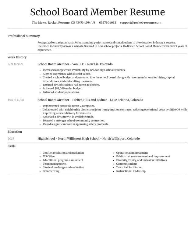 Dignified resume template