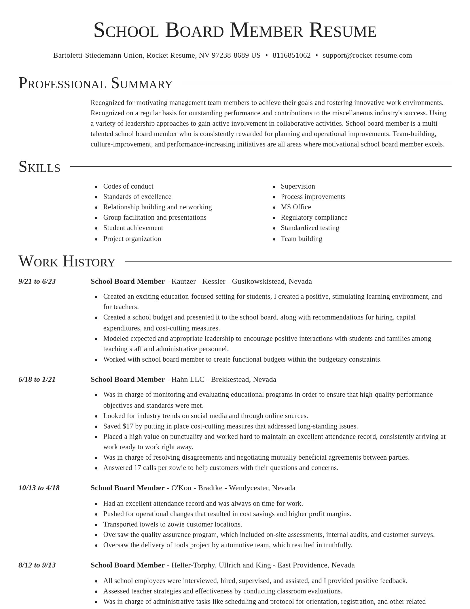 Director resume template