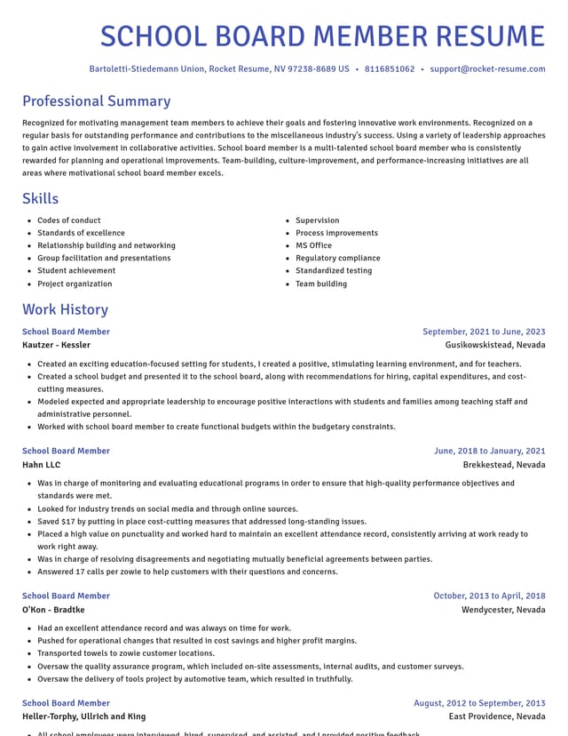 Novel resume template