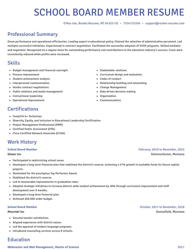 Novel resume template
