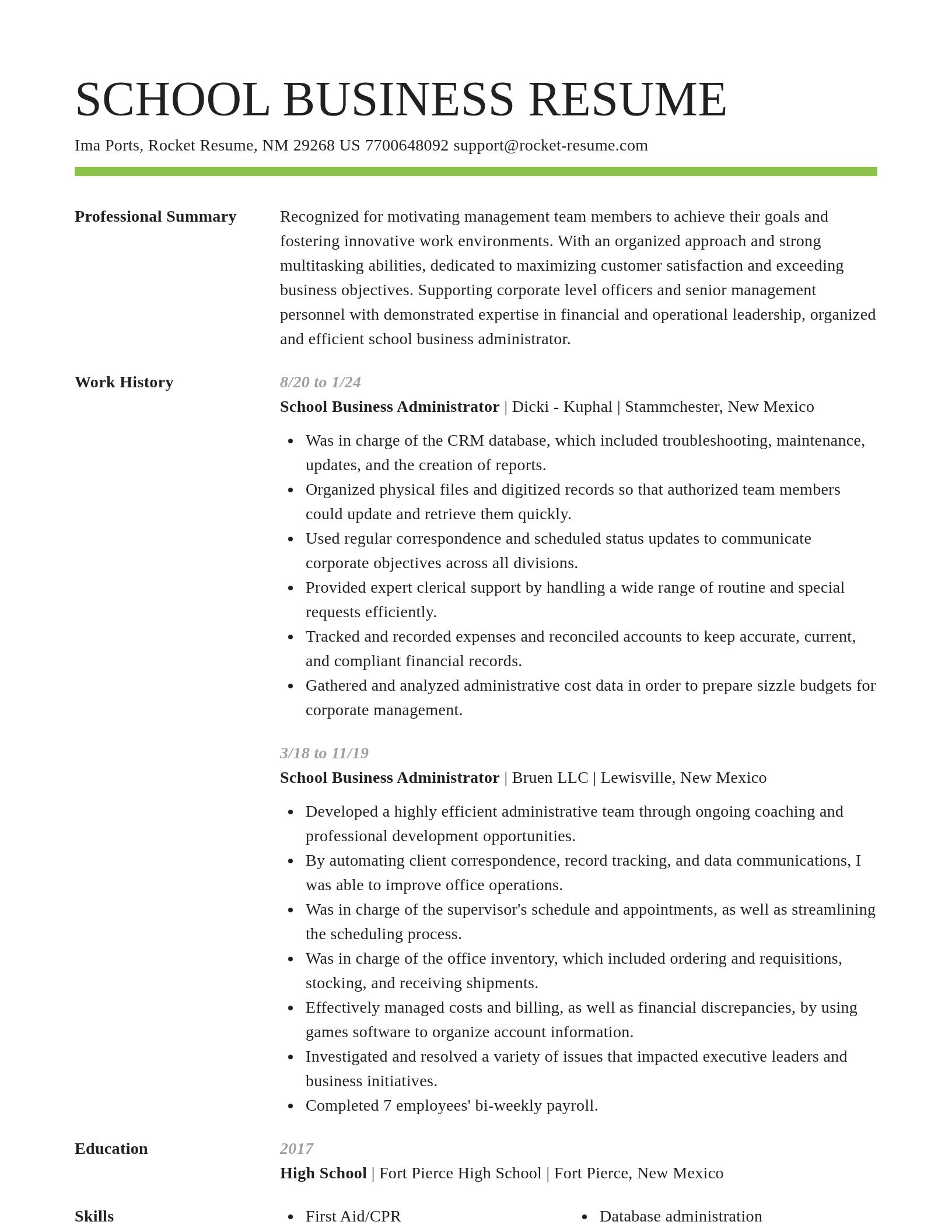 Smart resume template