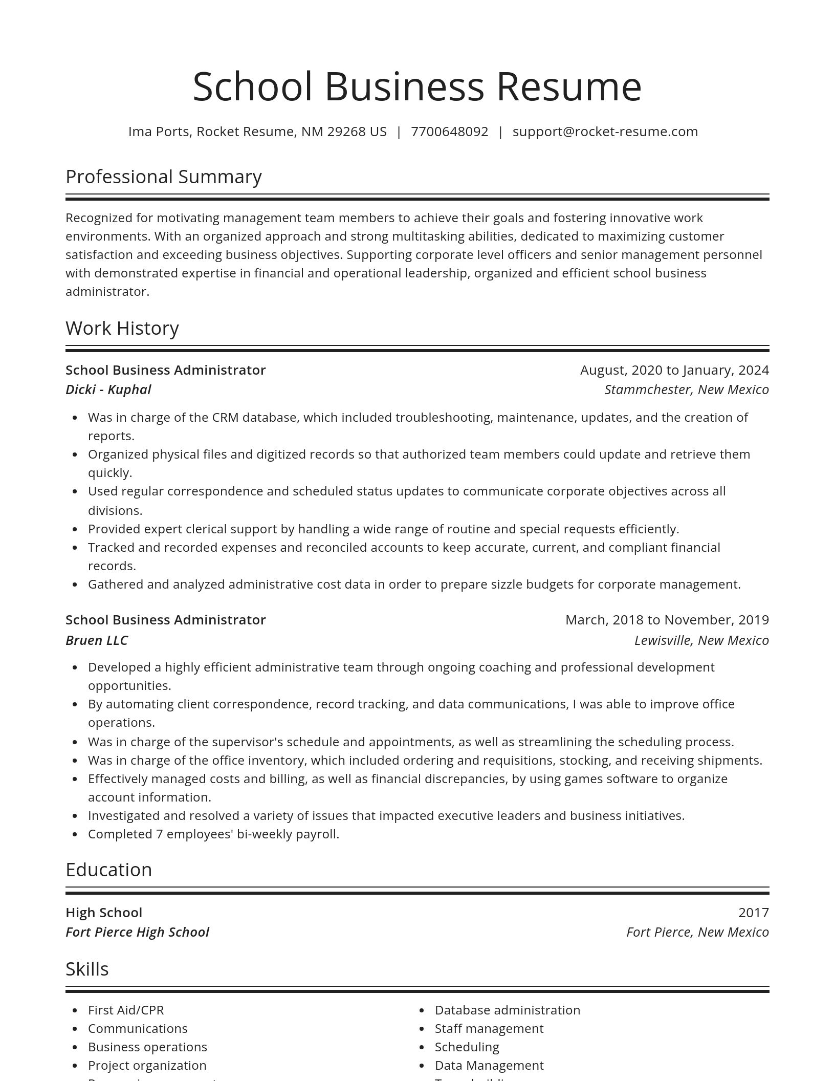 Spotlight resume template