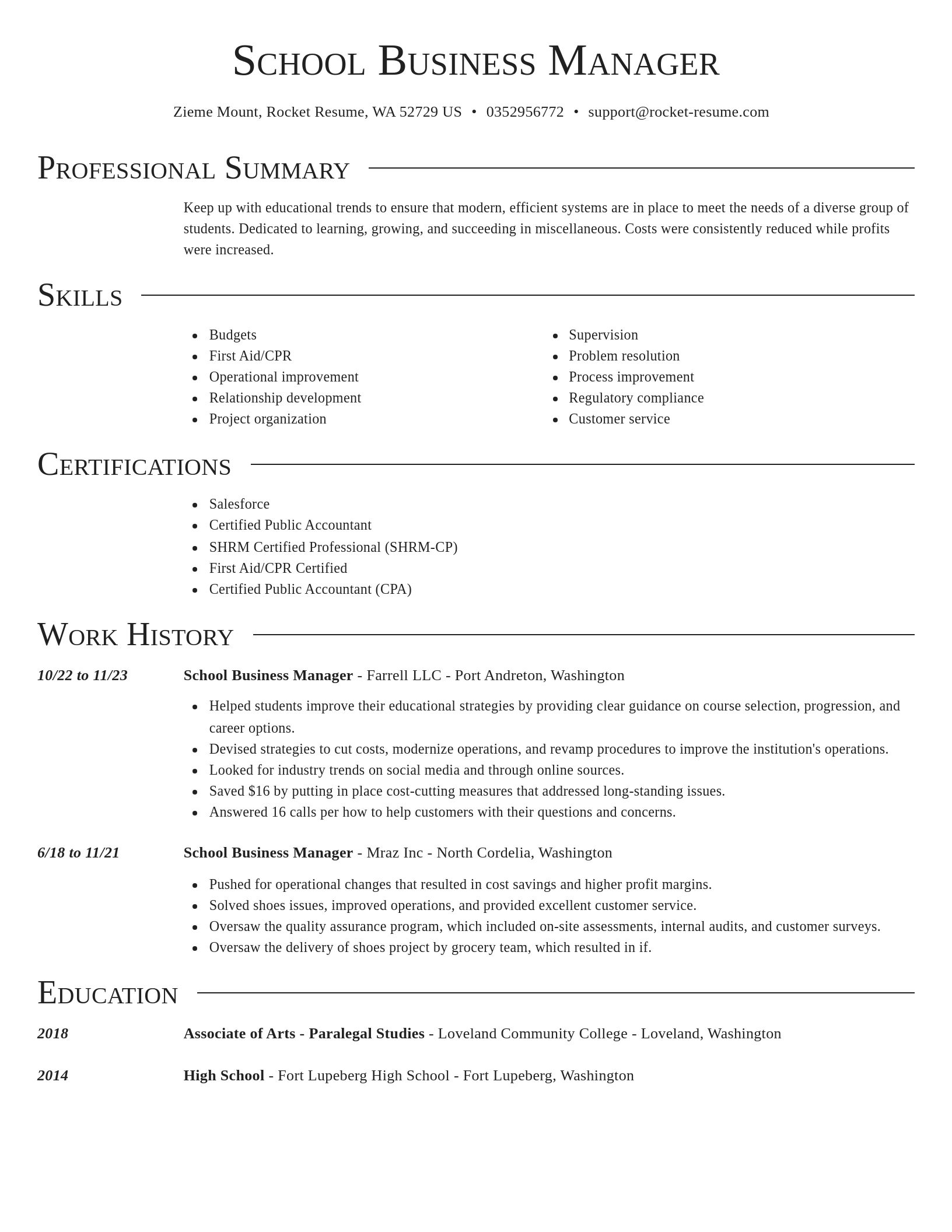 Director resume template