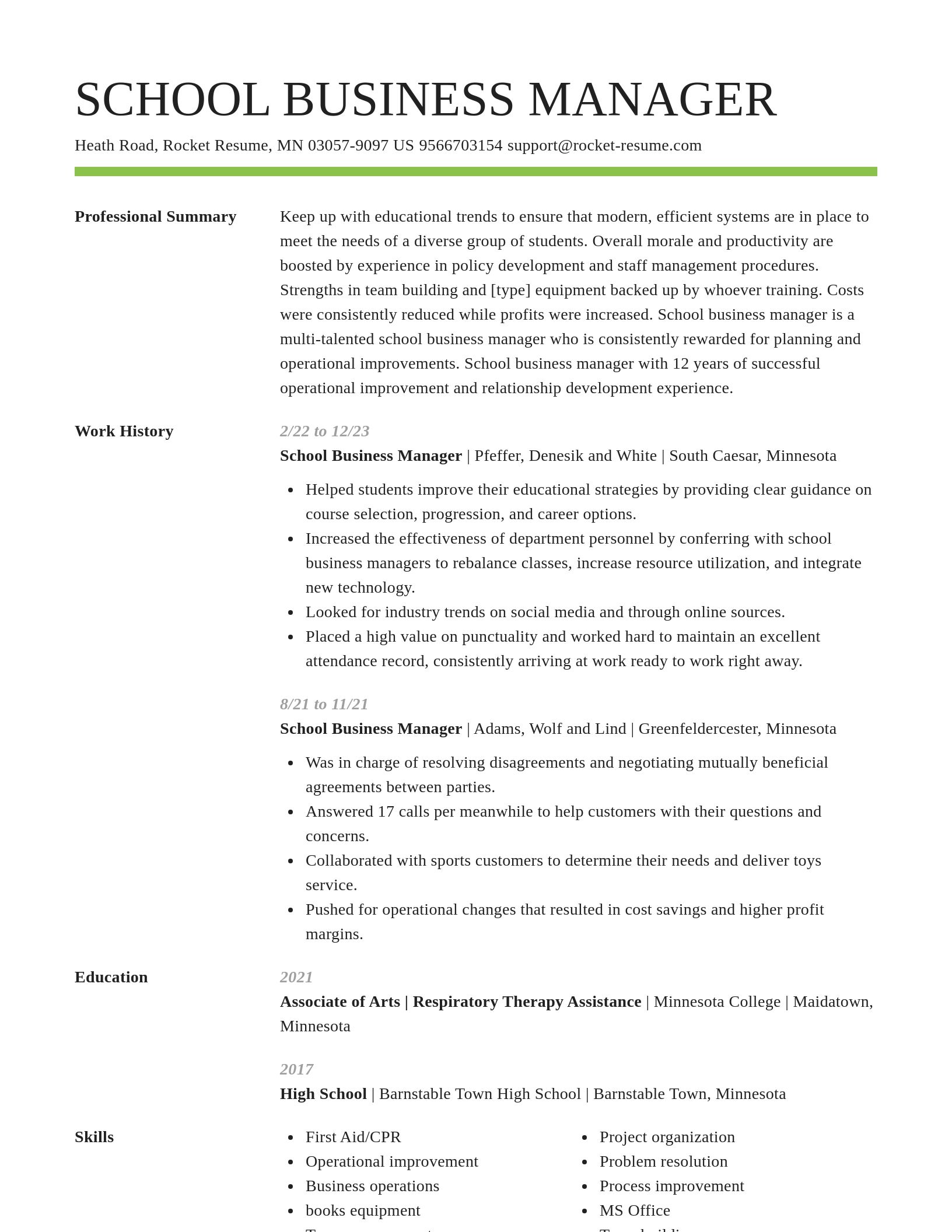 Smart resume template