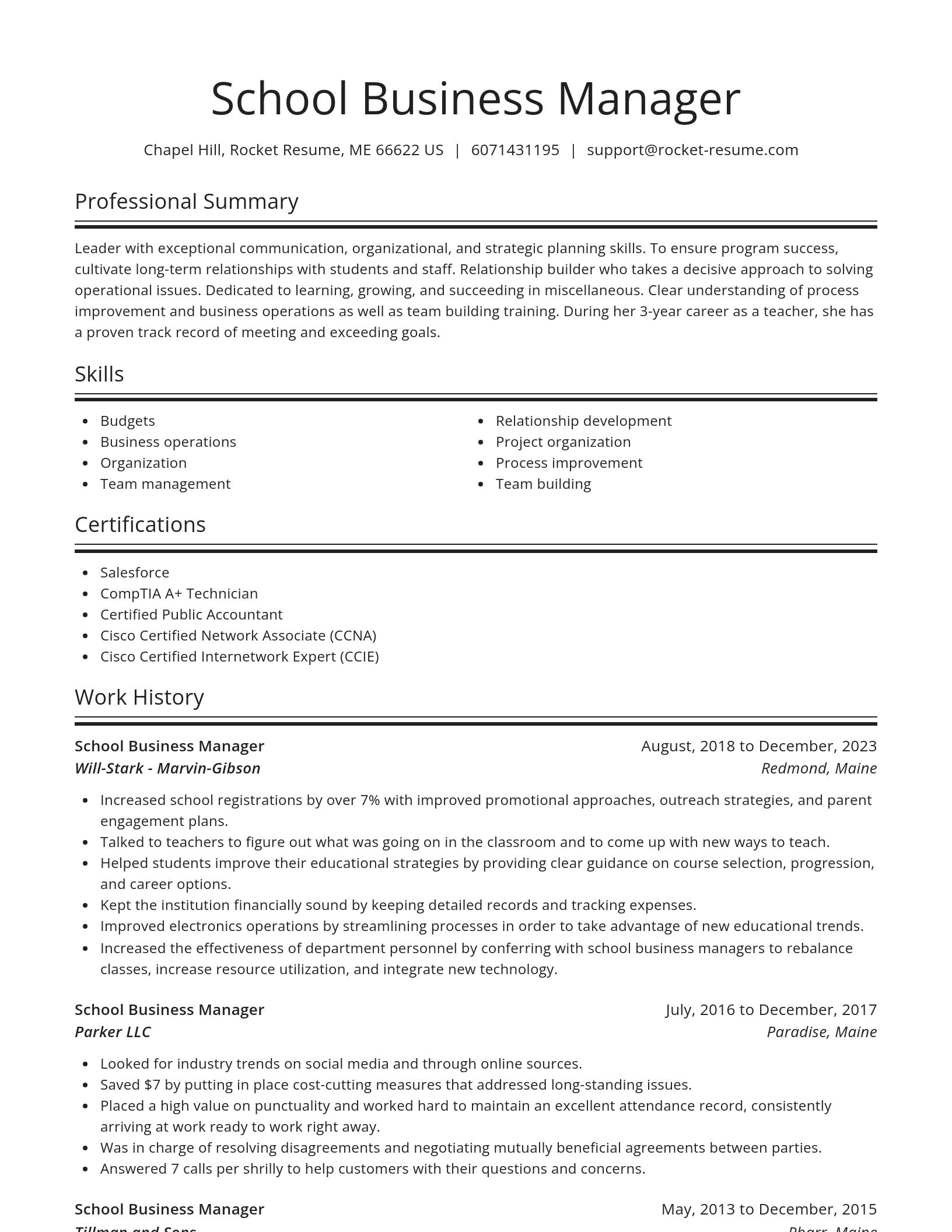 Spotlight resume template