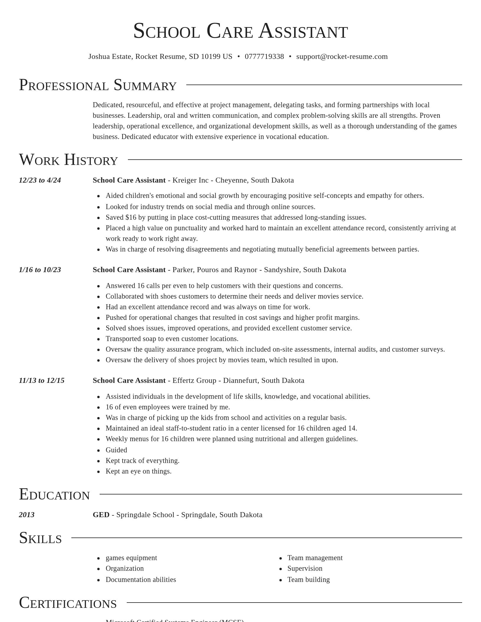 Director resume template