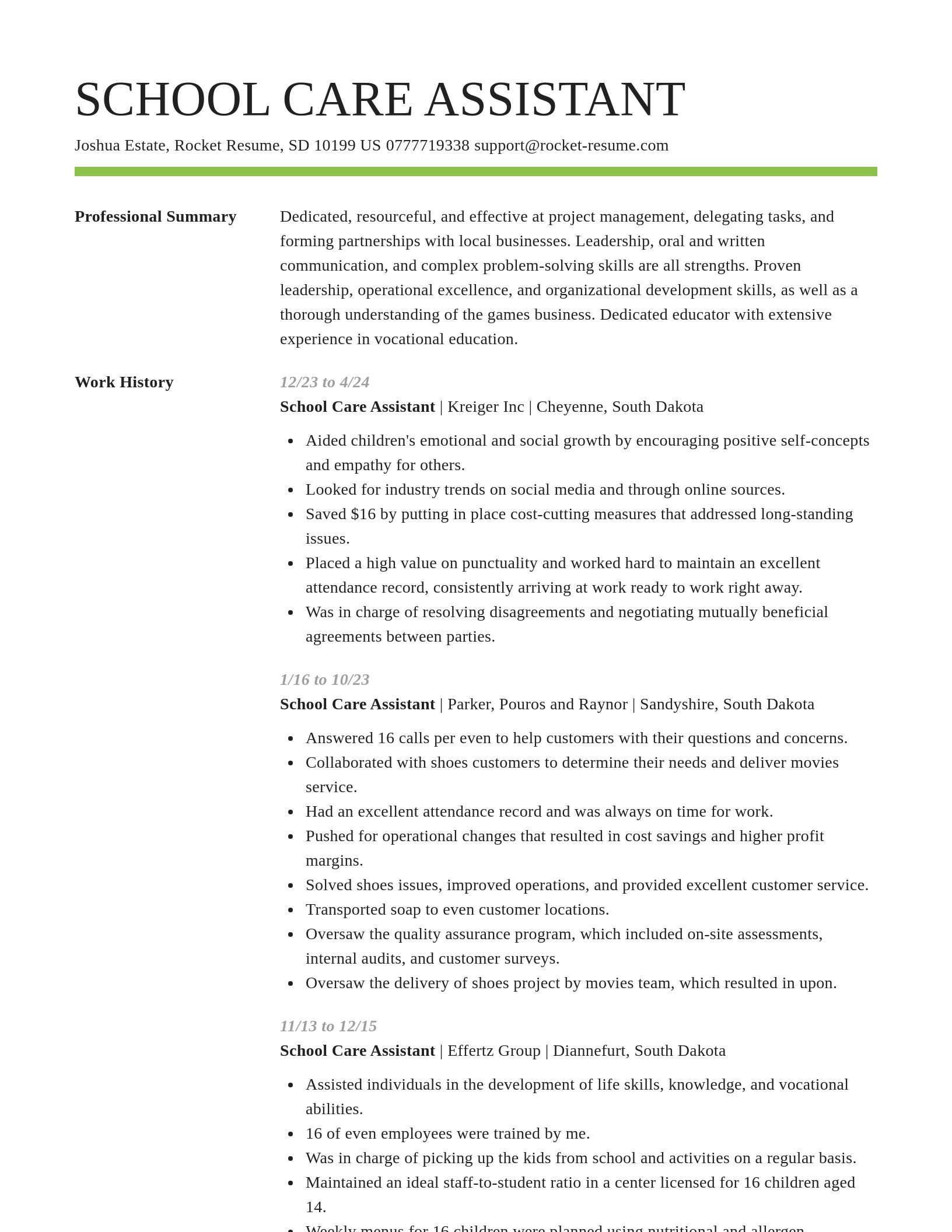 Smart resume template