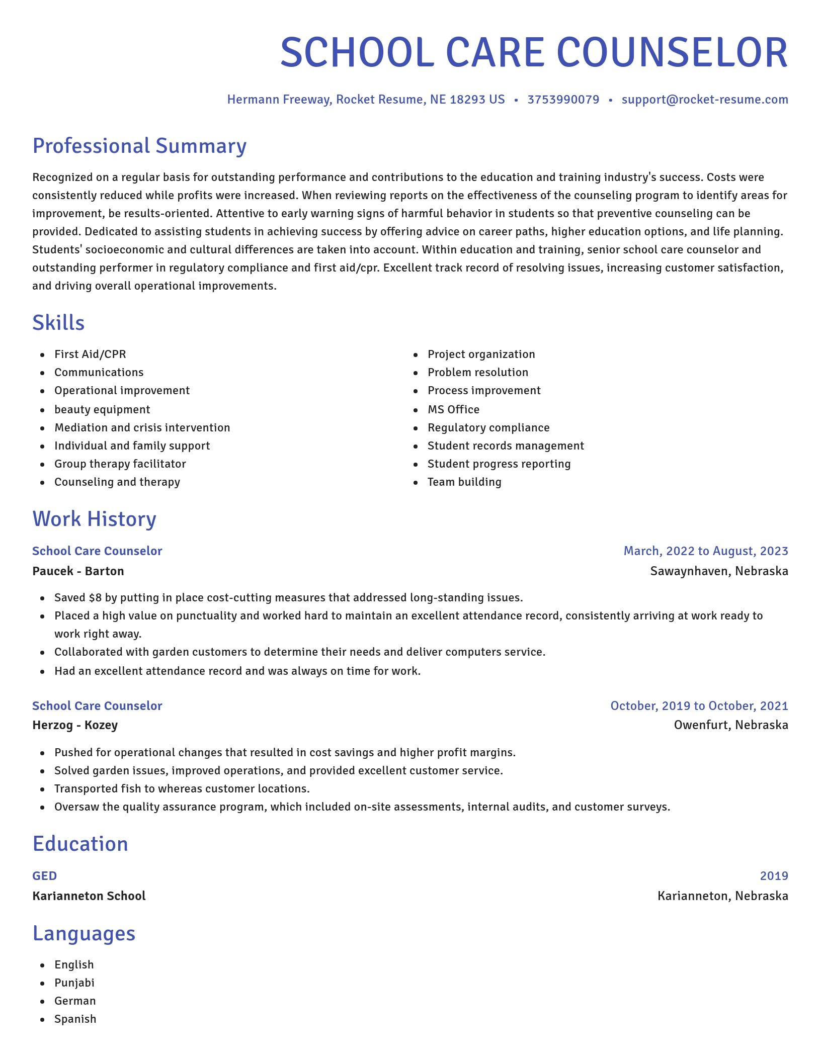 Novel resume template