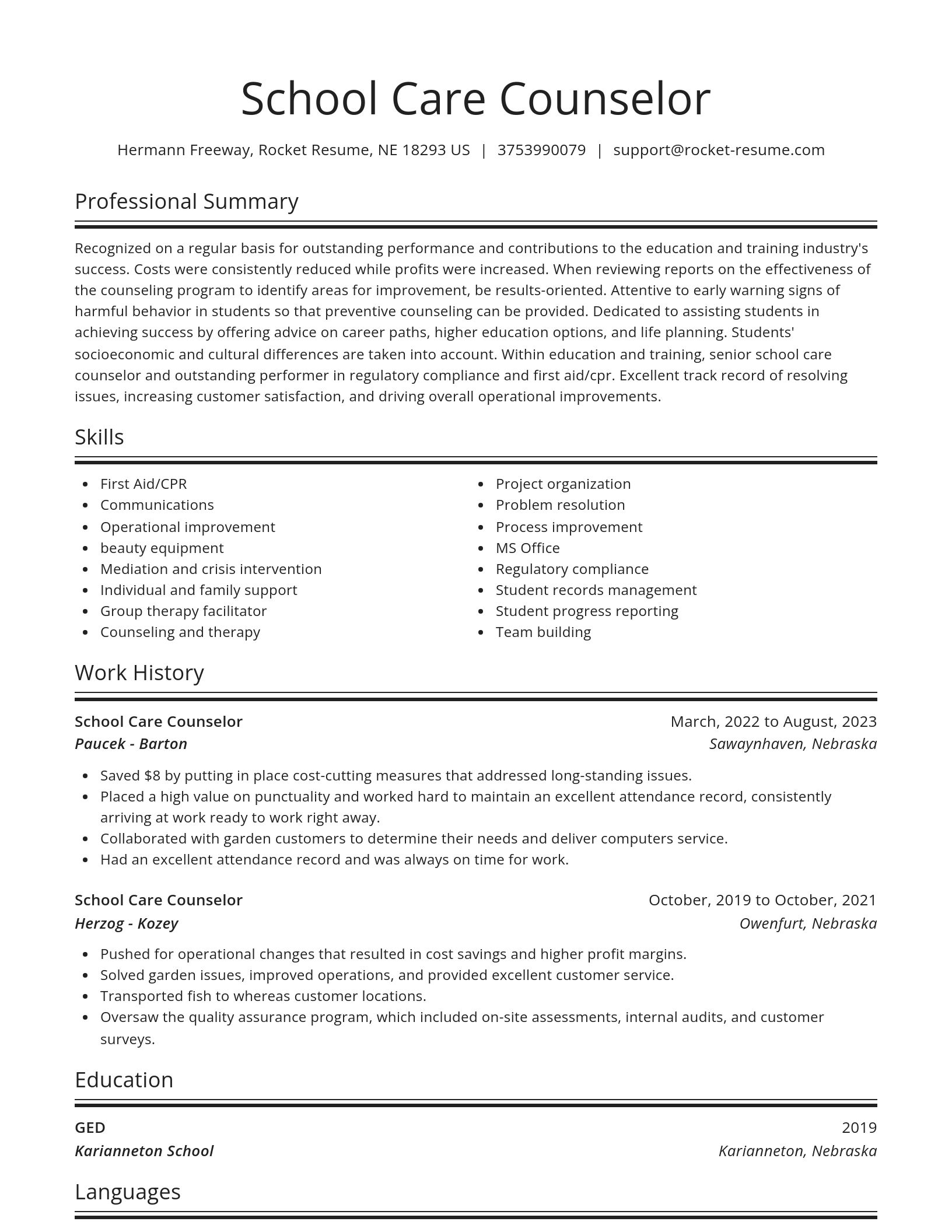 Spotlight resume template