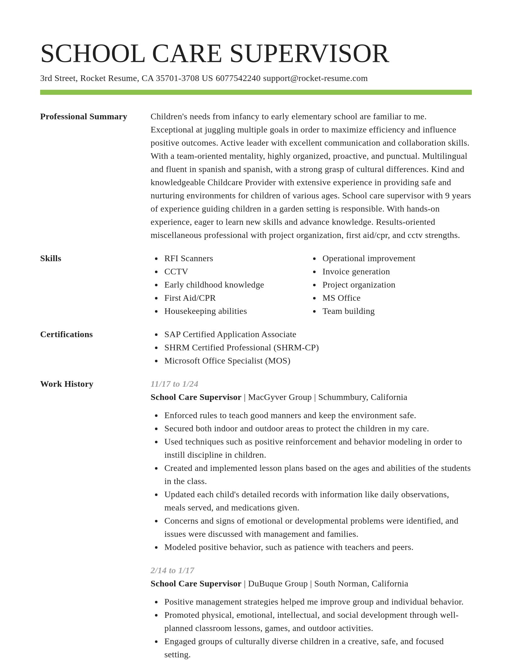Smart resume template